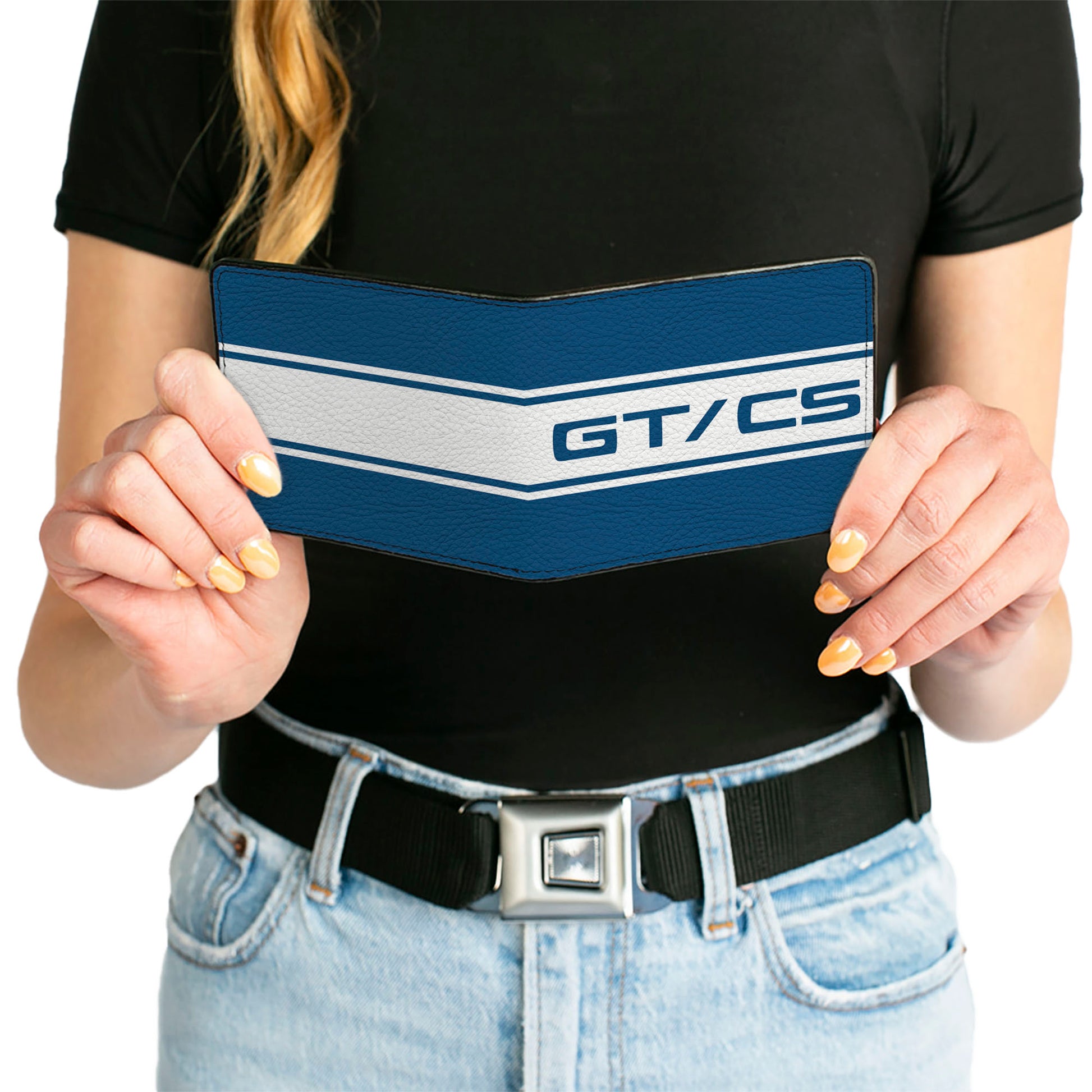 Bi-Fold Wallet - Ford Mustang GT CS Stripe Blue White Bi-Fold Wallets Ford