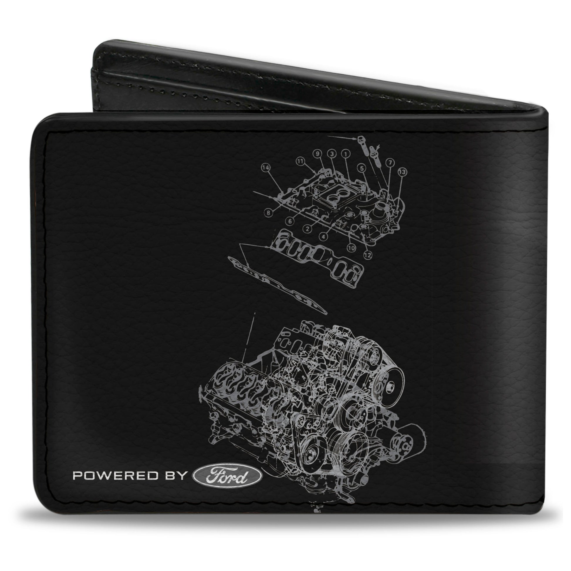Bi-Fold Wallet - Mustang Tri-Bar Stripe GT Motor Blueprint Bi-Fold Wallets Ford
