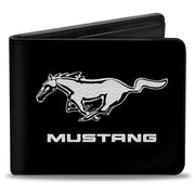 Bi-Fold Wallet - Mustang TEXT Black White Logo CENTERED Bi-Fold Wallets Ford