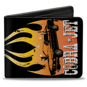 Bi-Fold Wallet - Mustang Flame COBRA JET Black Yellow-Red Fade White Bi-Fold Wallets Ford