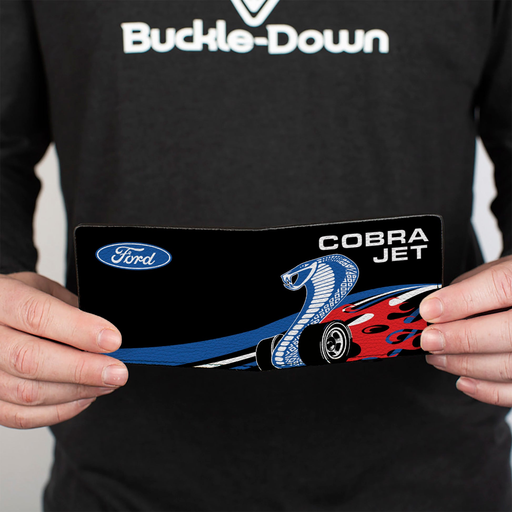 Bi-Fold Wallet - COBRA JET Logo + FORD Oval Black Blue White Red Bi-Fold Wallets Ford