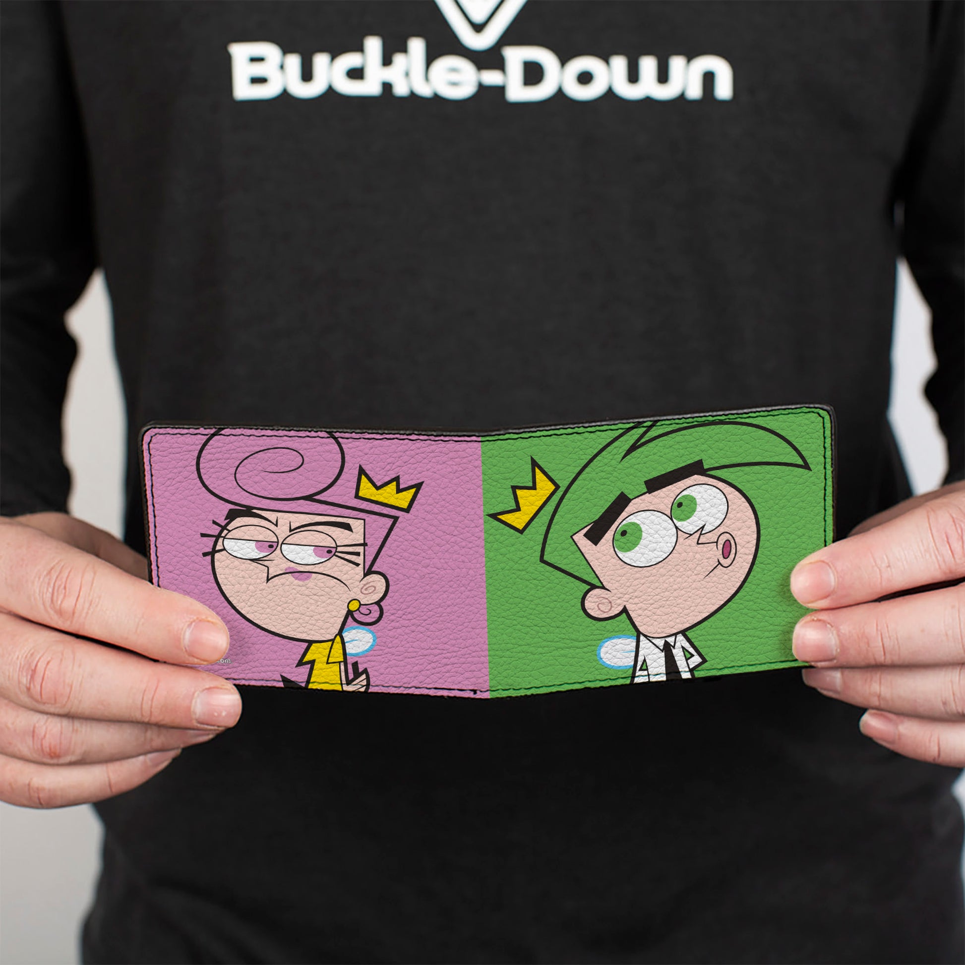 Bi-Fold Wallet - The Fairly OddParents Cosmo Green + Wanda Pink Poses Bi-Fold Wallets The Fairly OddParents