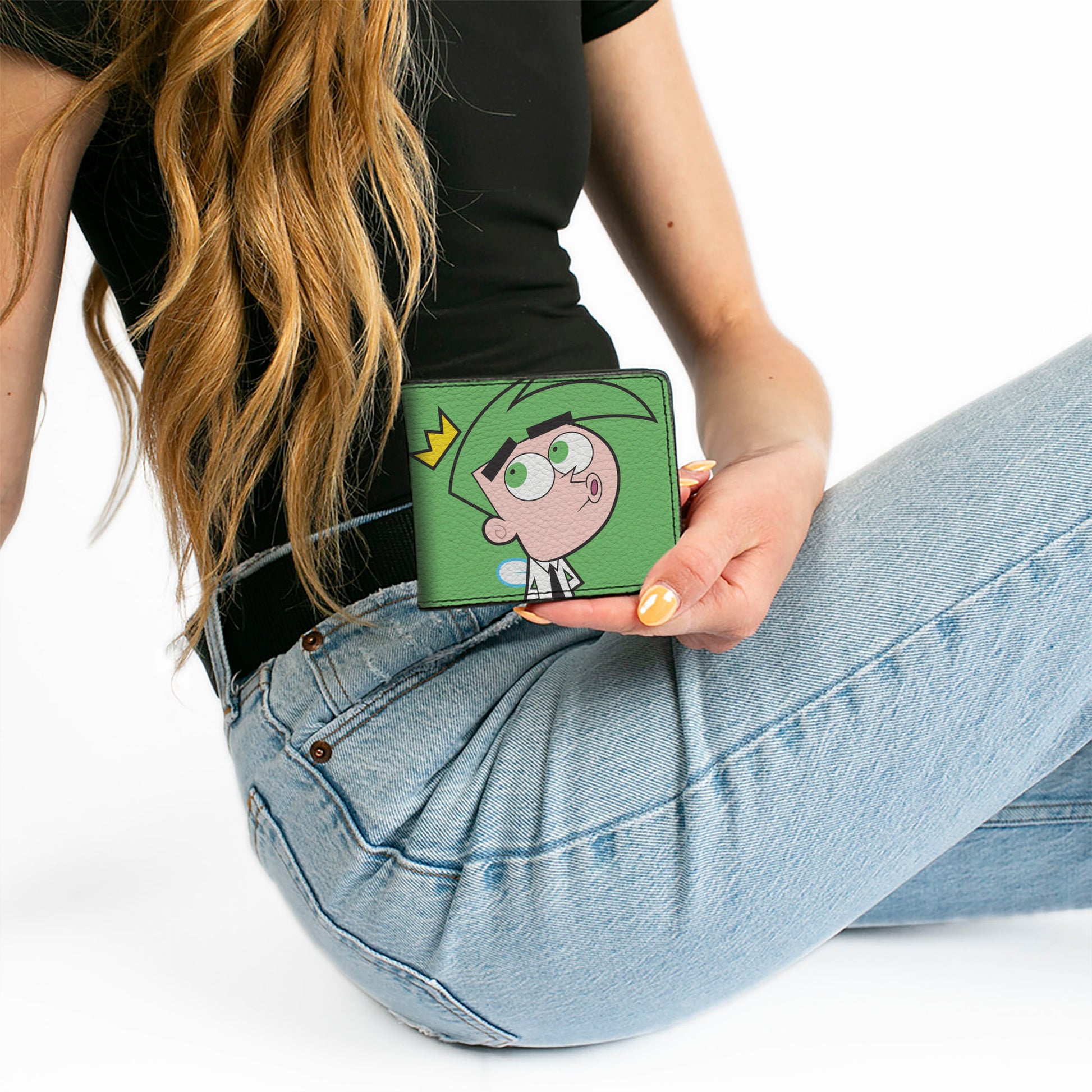Bi-Fold Wallet - The Fairly OddParents Cosmo Green + Wanda Pink Poses Bi-Fold Wallets The Fairly OddParents