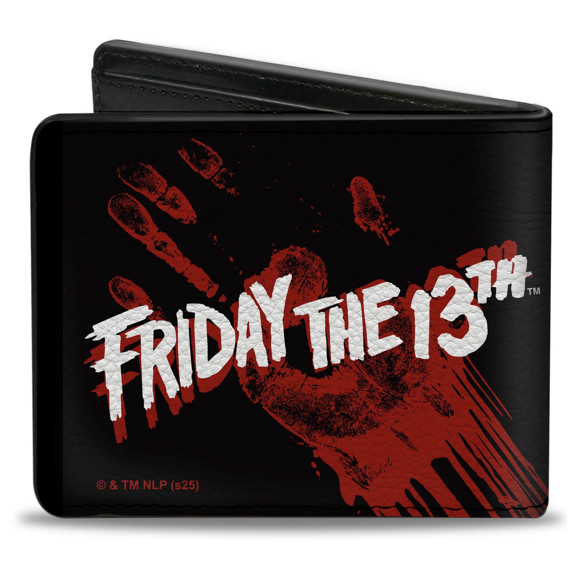 Bi-Fold Wallet - FRIDAY THE 13TH JASON LIVES with Hand Print and Mask Black/Red/White Bi-Fold Wallets Friday the 13th