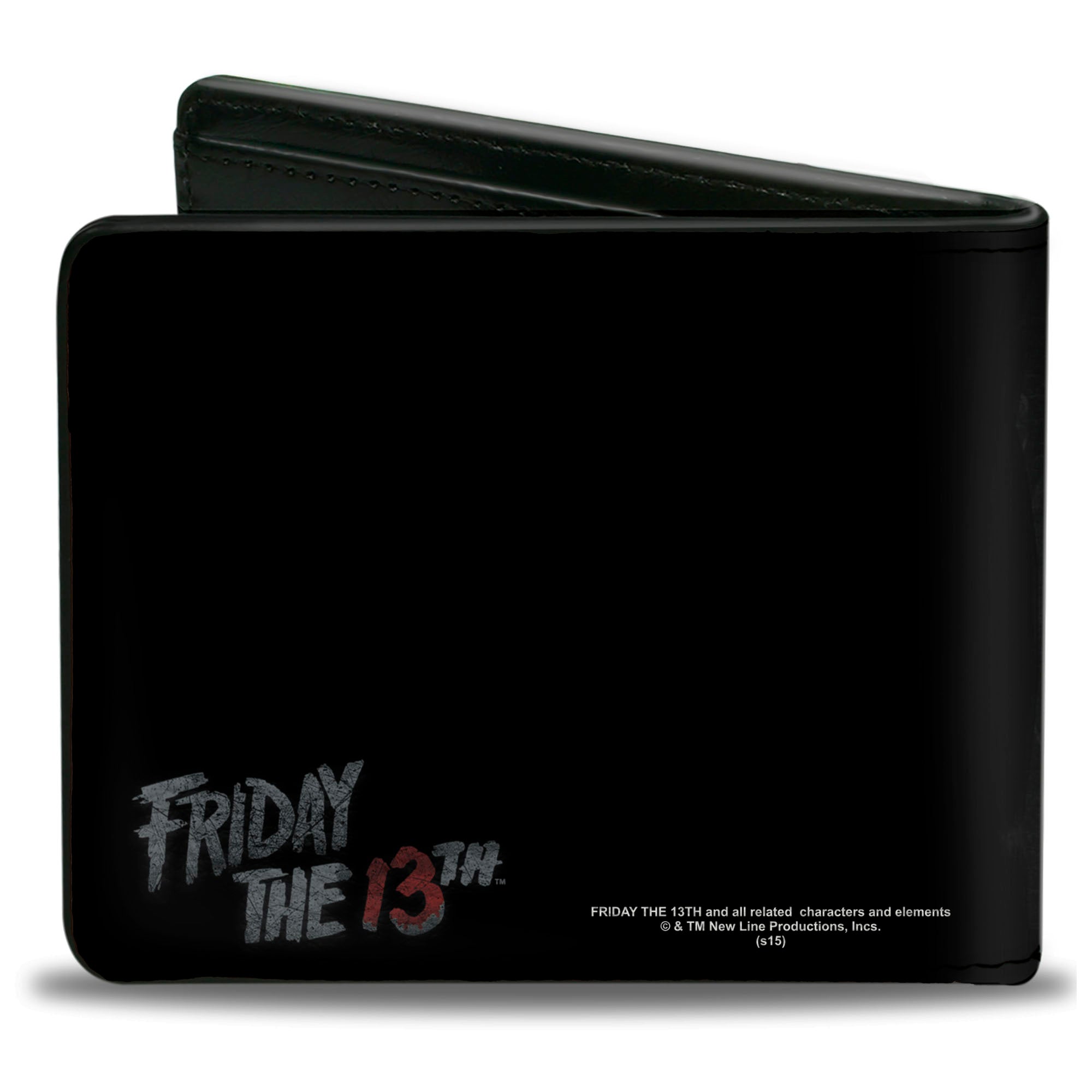 Bi-Fold Wallet - Jason Mask3 CLOSE-UP + FRIDAY THE 13th Black Grays Red Bi-Fold Wallets Friday the 13th