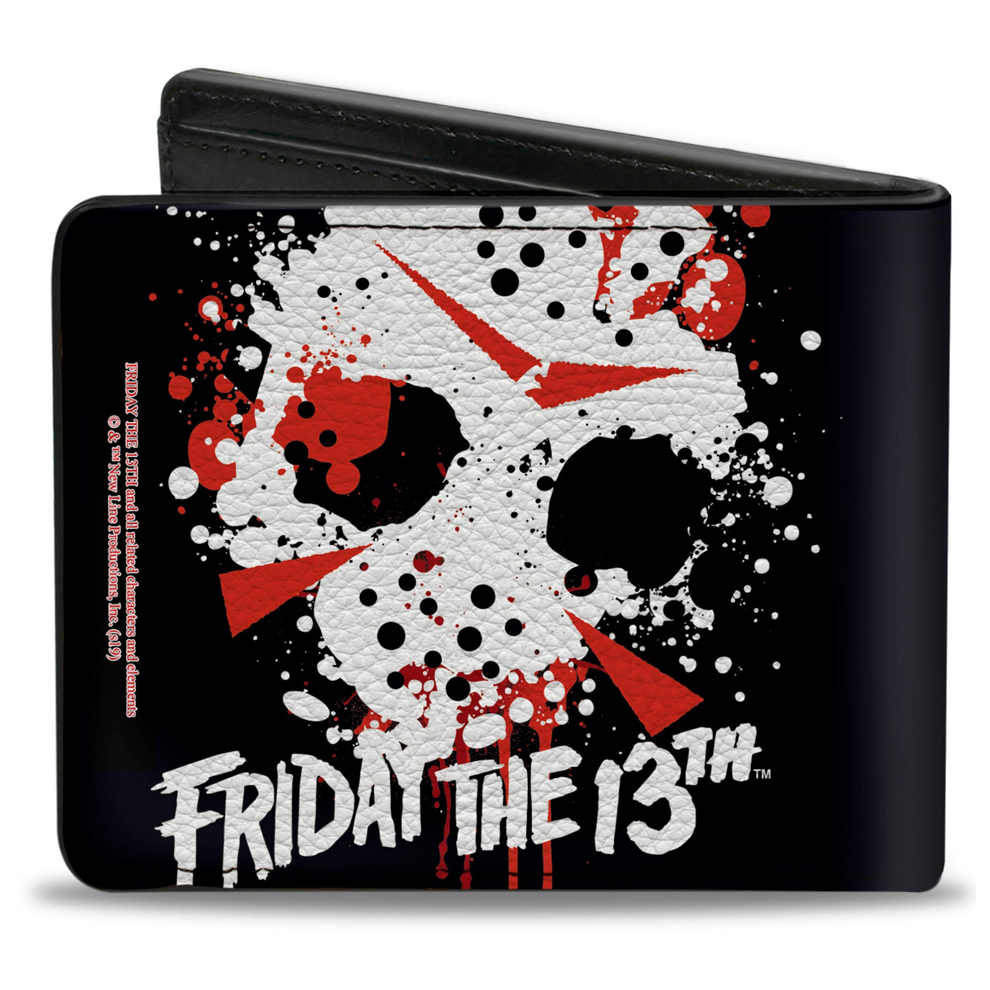 Bi-Fold Wallet - FRIDAY THE 13th Jason Mask 5 Splatter Black White Red Bi-Fold Wallets Friday the 13th