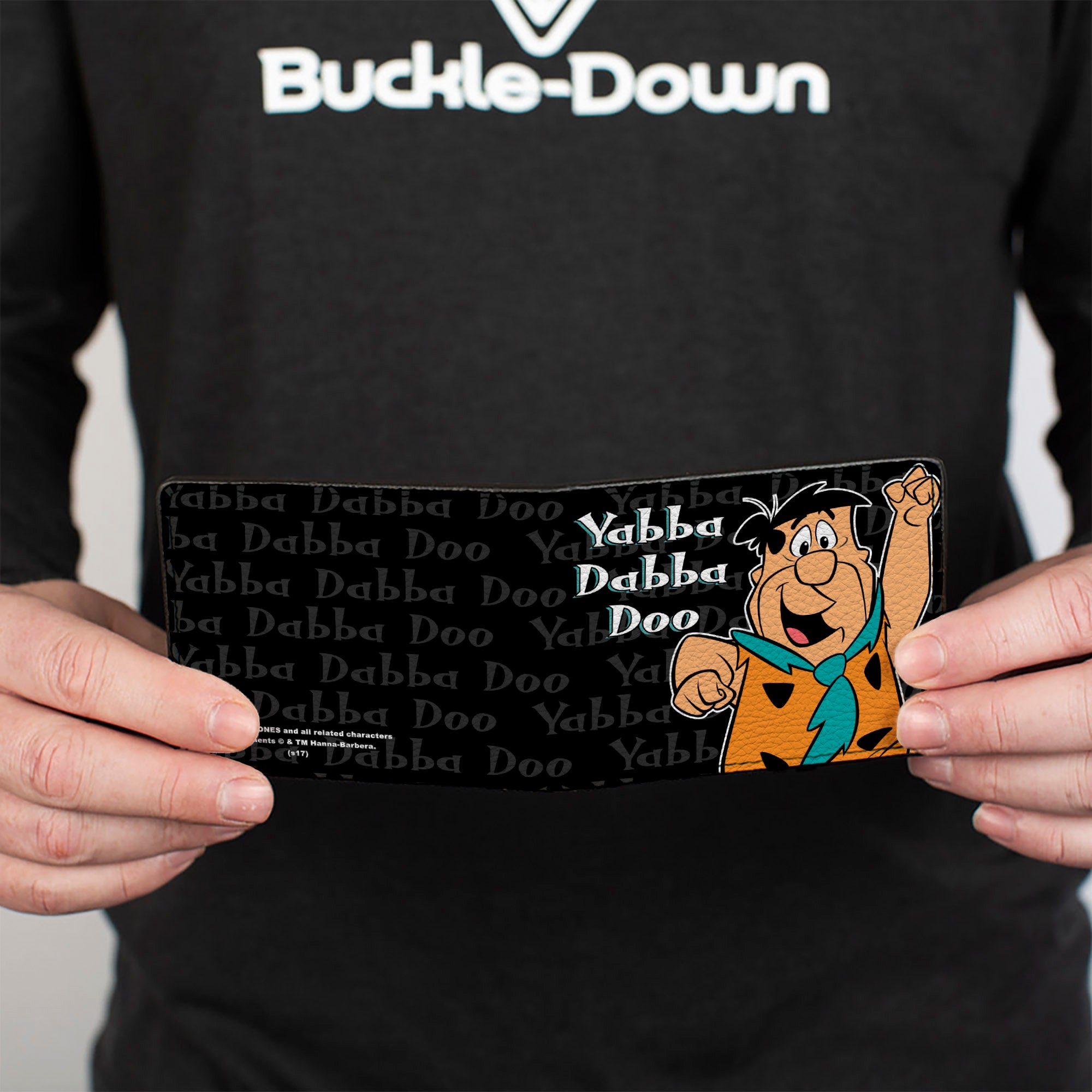 Bi-Fold Wallet - Fred YABBA DABBA DOO Pose2 Black Gray Bi-Fold Wallets The Flintstones