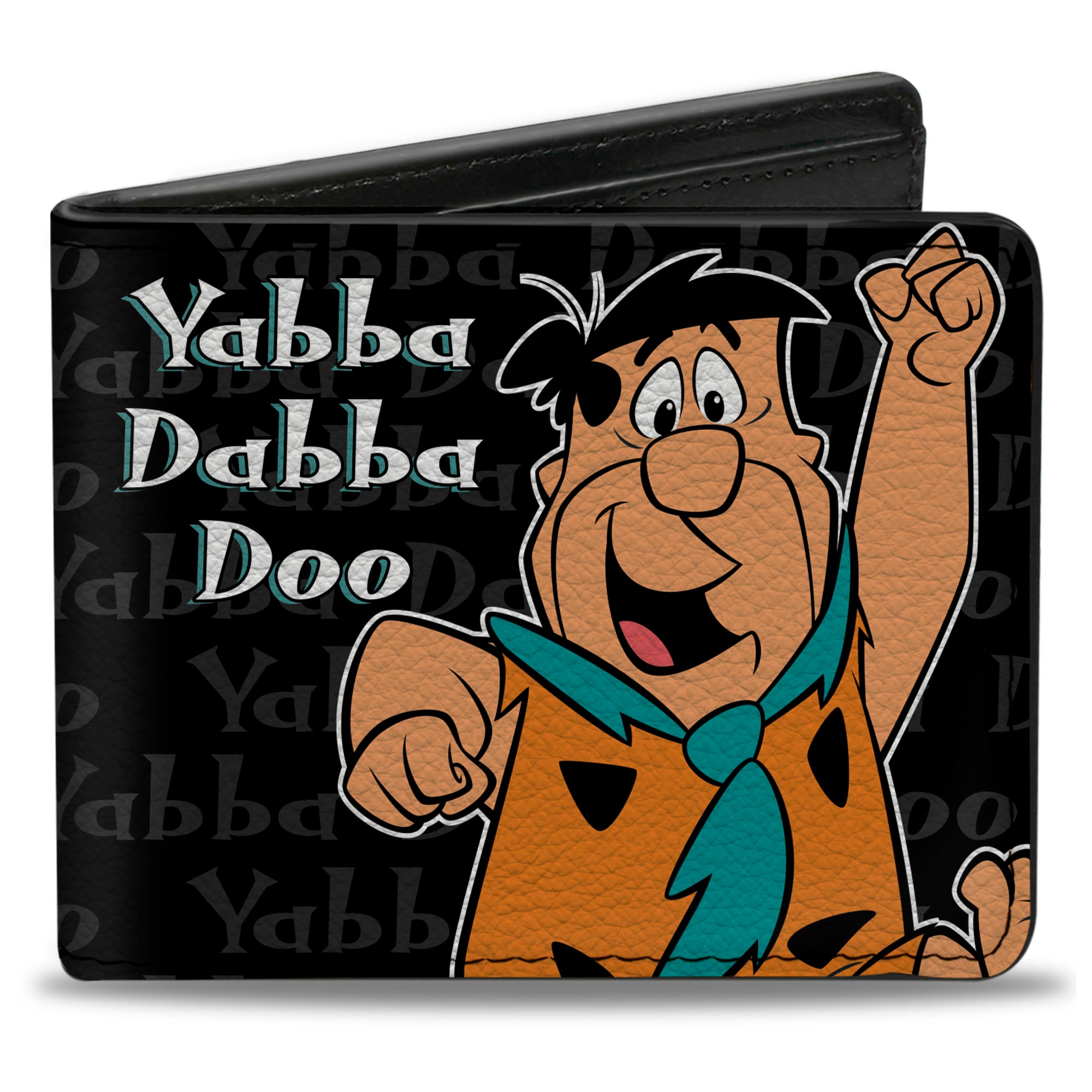 Bi-Fold Wallet - Fred YABBA DABBA DOO Pose2 Black Gray Bi-Fold Wallets The Flintstones