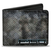 Bi-Fold Wallet - F-150 + Ford Truck Checker Metal Diamond Plate Bi-Fold Wallets Ford
