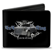 Bi-Fold Wallet - FORD 4x4 TRUCKING-RULE THE OFF-ROAD Black White Blue Grays Bi-Fold Wallets Ford