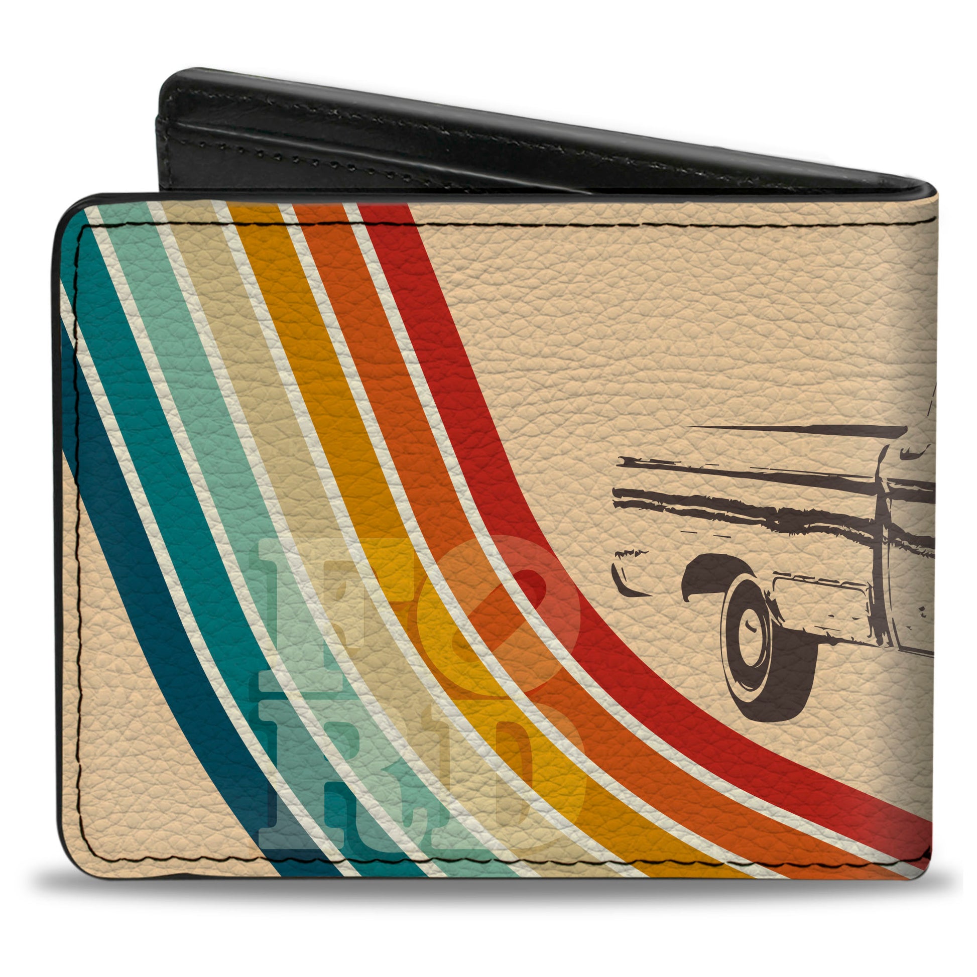 Bi-Fold Wallet - Ford F-100 Truck Stripe Beige/Rainbow Bi-Fold Wallets Ford