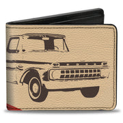 Bi-Fold Wallet - Ford F-100 Truck Stripe Beige/Rainbow Bi-Fold Wallets Ford