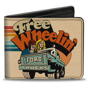 Bi-Fold Wallet - Ford Trucks FREE WHEELIN Bronco Scene Beige/Multi Color Bi-Fold Wallets Ford