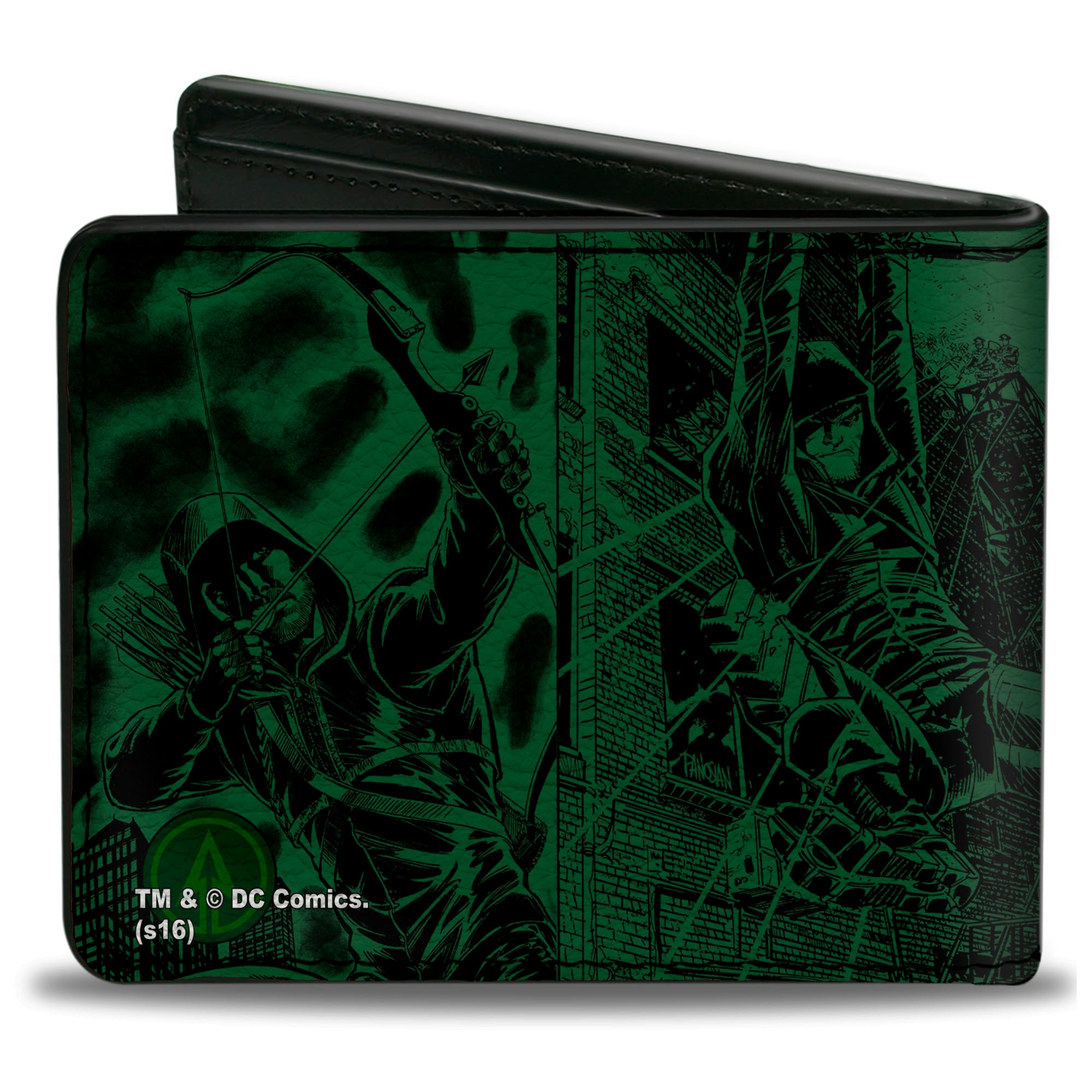 Bi-Fold Wallet - Green Arrow Profile Poses HAVE YOU SEEN THIS MAN? Green Black Bi-Fold Wallets DC Comics