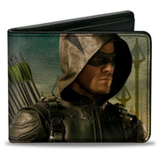 Bi-Fold Wallet - ARROW Standing Pose Arrow Tips Green-Tan Fade Bi-Fold Wallets DC Comics