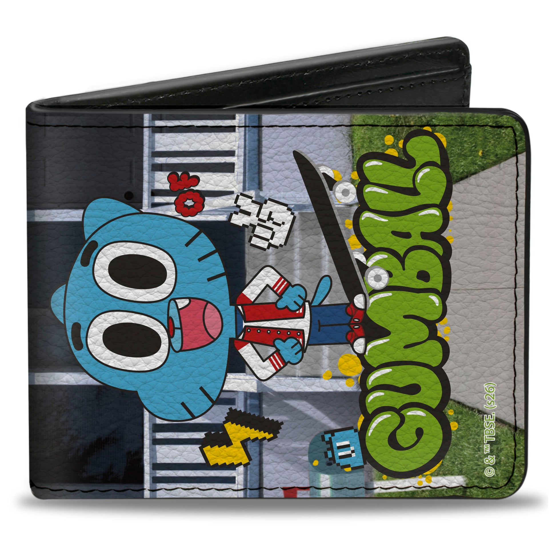 Bi-Fold Wallet - THE AMAZING WORLD OF GUMBALL Text and House Pose Bi-Fold Wallets The Amazing World of Gumball