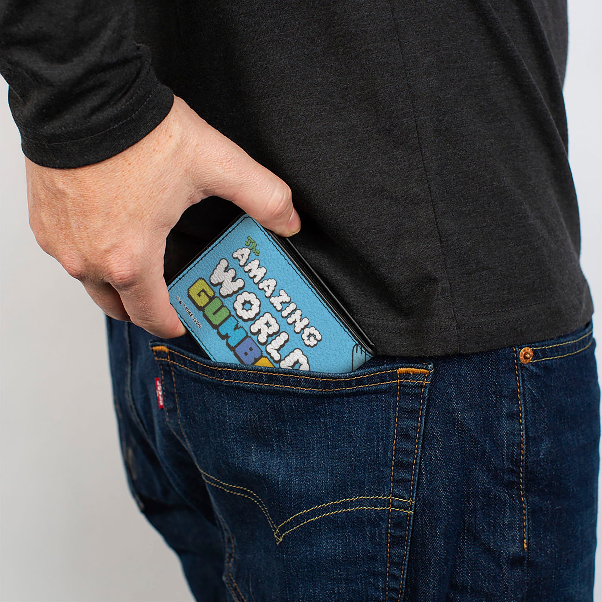 Bi-Fold Wallet - THE AMAZING WORLD OF GUMBALL Title Logo and Pose with Darwin Blue Bi-Fold Wallets The Amazing World of Gumball