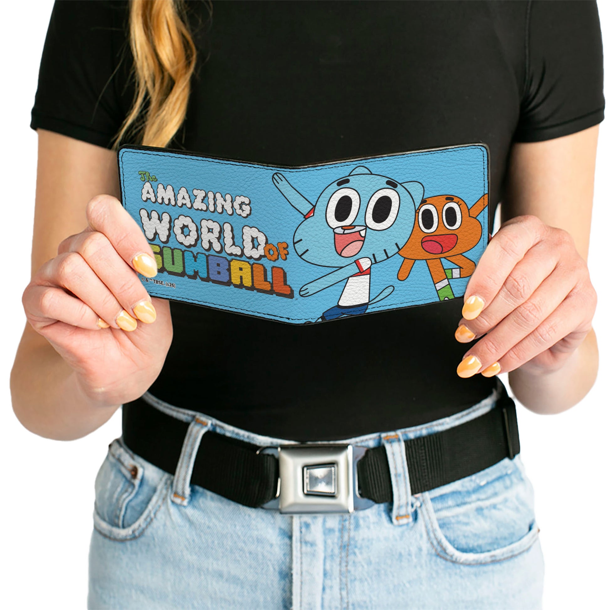 Bi-Fold Wallet - THE AMAZING WORLD OF GUMBALL Title Logo and Pose with Darwin Blue Bi-Fold Wallets The Amazing World of Gumball