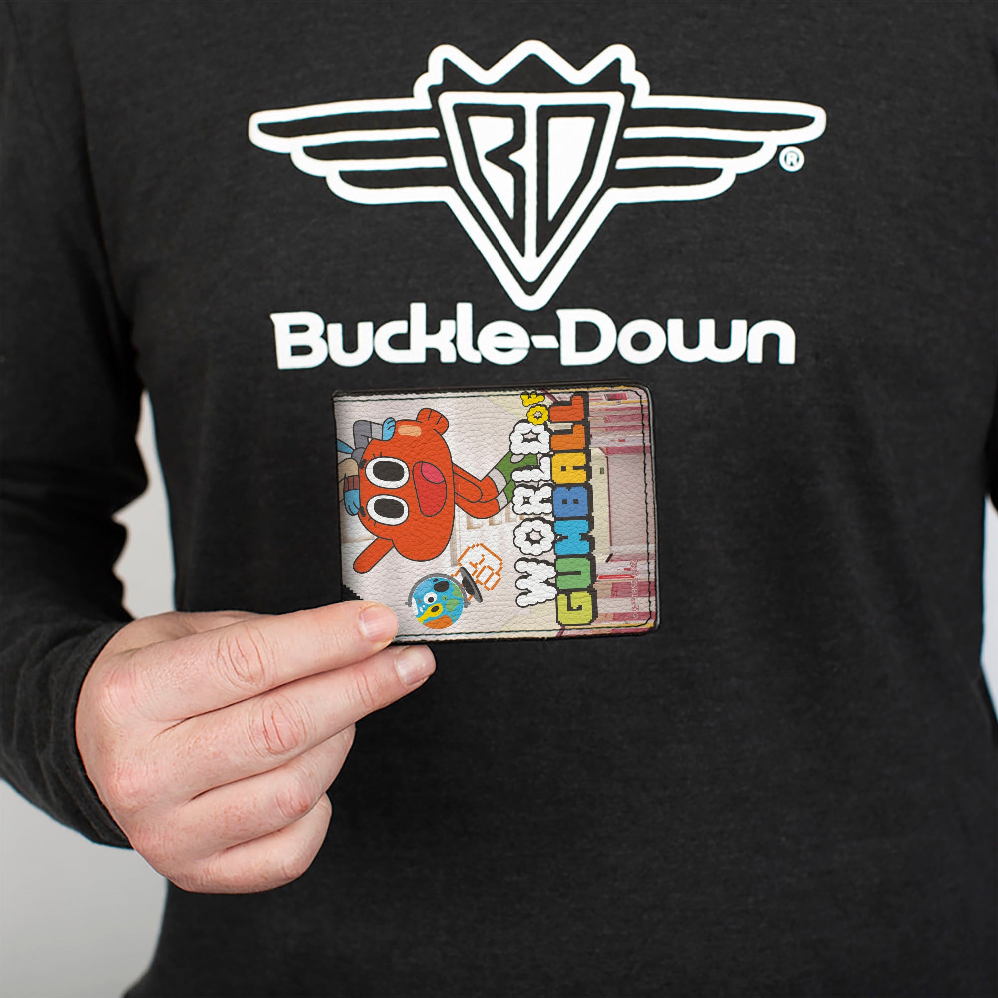 Bi-Fold Wallet - THE AMAZING WORLD OF GUMBALL Peace Pose with Darwin and Title Logo Bi-Fold Wallets The Amazing World of Gumball