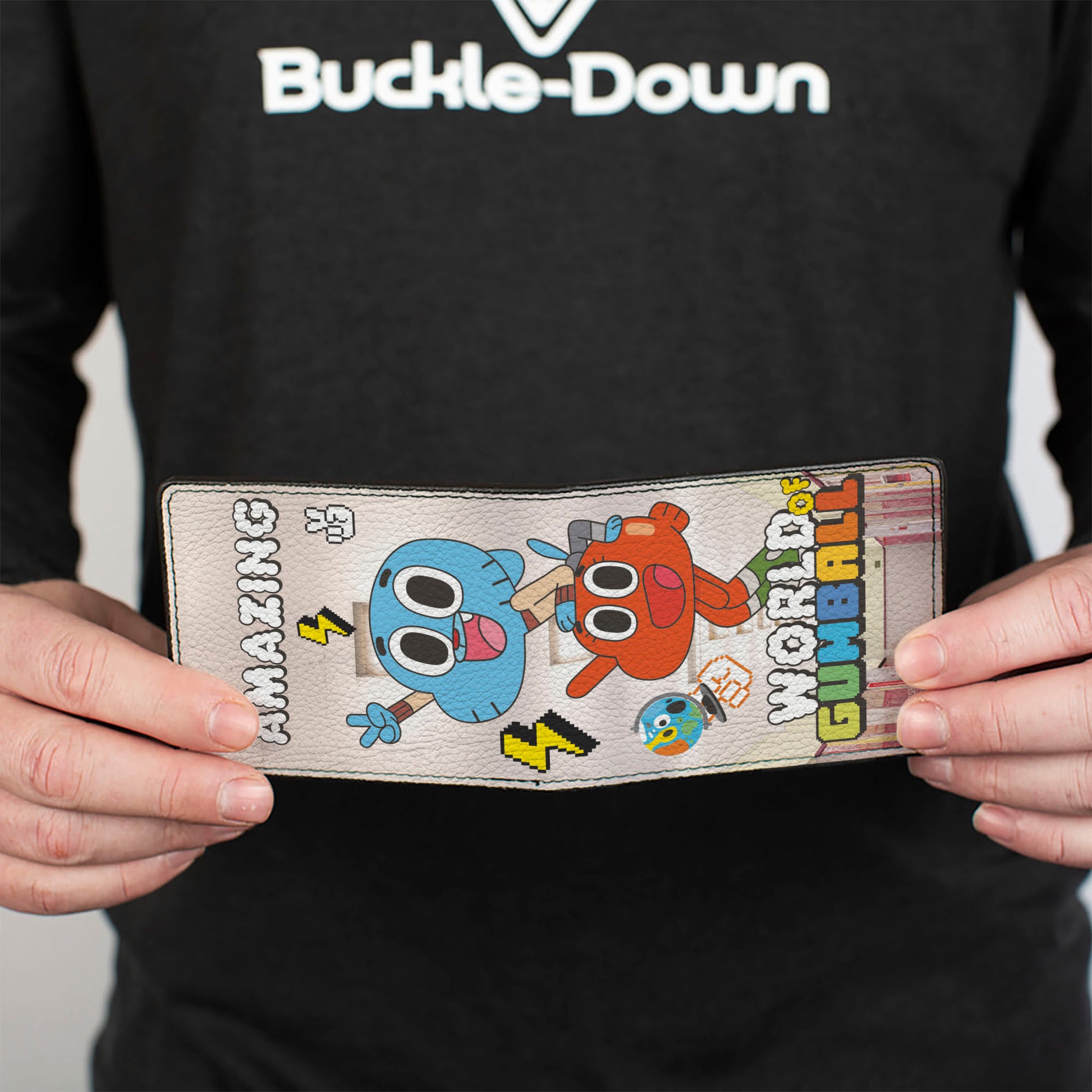 Bi-Fold Wallet - THE AMAZING WORLD OF GUMBALL Peace Pose with Darwin and Title Logo Bi-Fold Wallets The Amazing World of Gumball