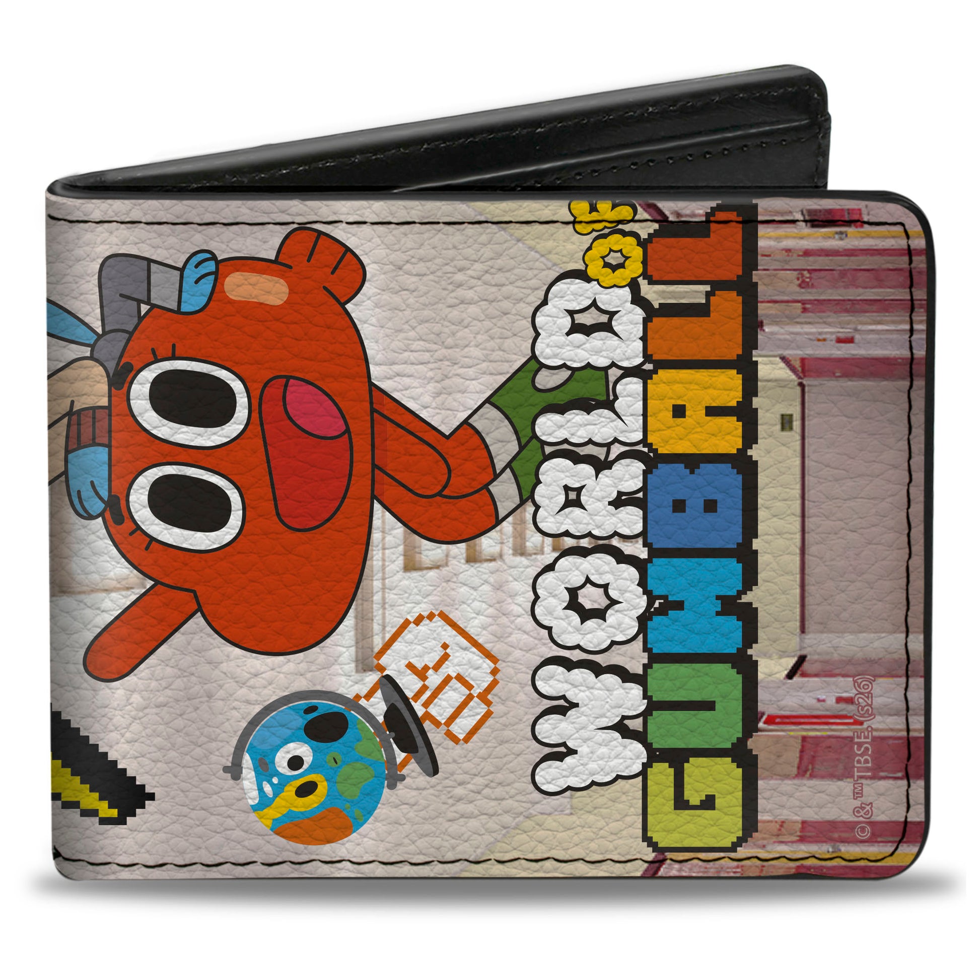 Bi-Fold Wallet - THE AMAZING WORLD OF GUMBALL Peace Pose with Darwin and Title Logo Bi-Fold Wallets The Amazing World of Gumball