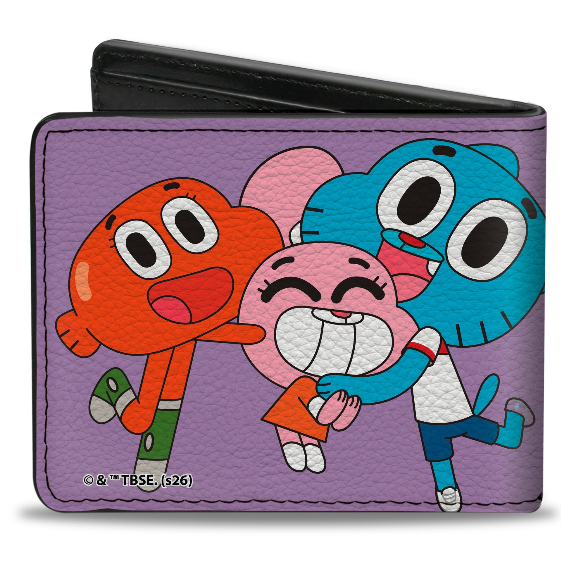 Bi-Fold Wallet - The Amazing World of Gumball GROUP HUG Three Character Pose Lavender Bi-Fold Wallets The Amazing World of Gumball