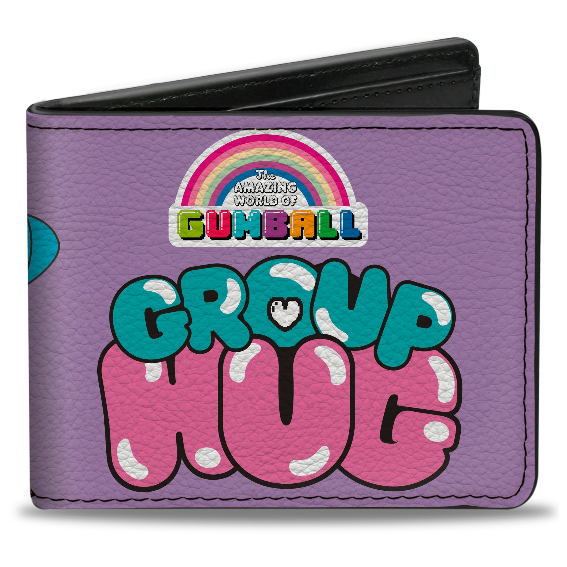 Bi-Fold Wallet - The Amazing World of Gumball GROUP HUG Three Character Pose Lavender Bi-Fold Wallets The Amazing World of Gumball