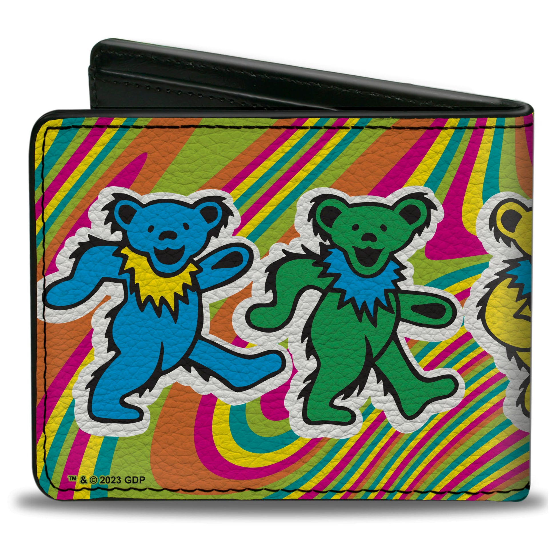 Bi-Fold Wallet - Grateful Dead Dancing Bears Swirl Multi Color Bi-Fold Wallets Grateful Dead