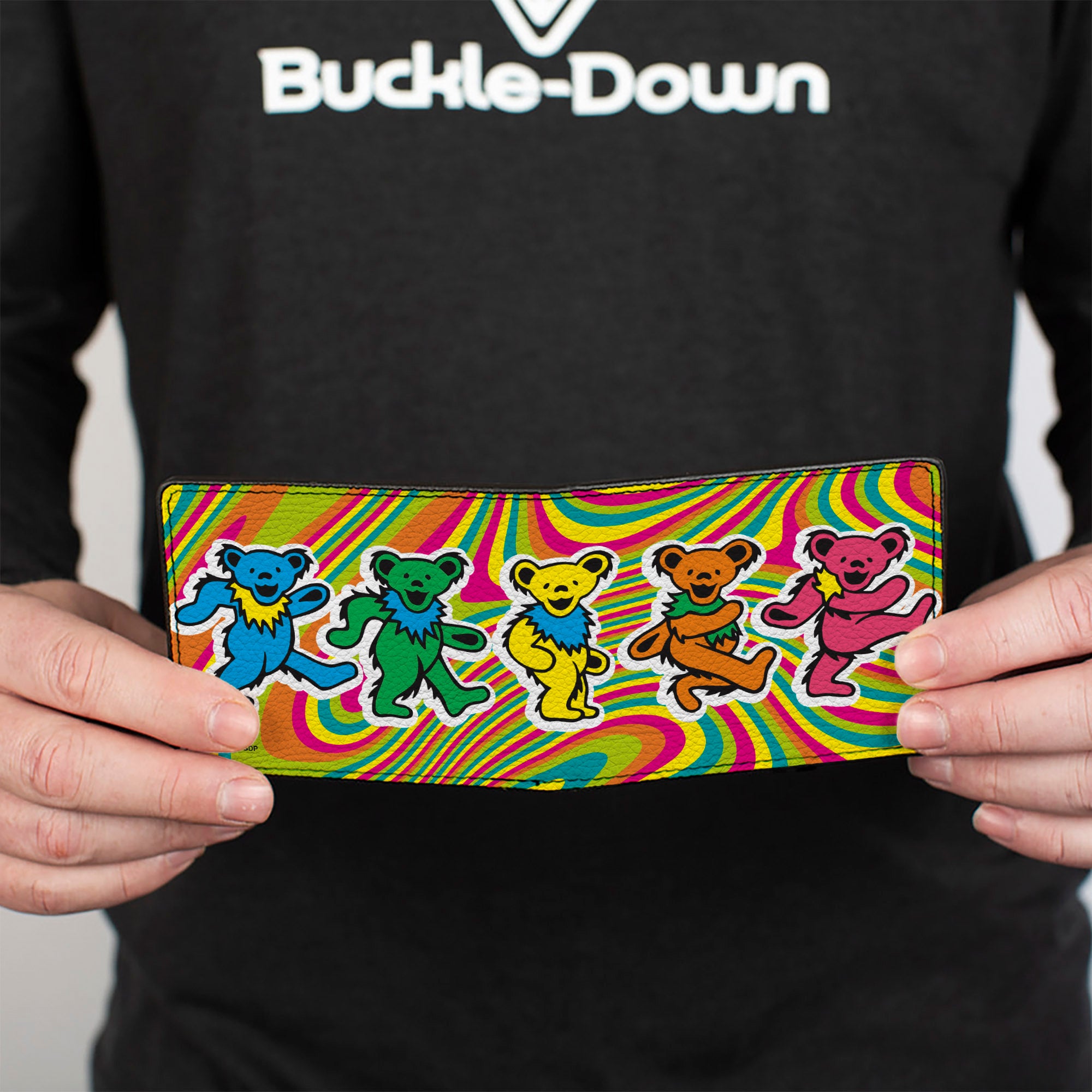 Bi-Fold Wallet - Grateful Dead Dancing Bears Swirl Multi Color Bi-Fold Wallets Grateful Dead