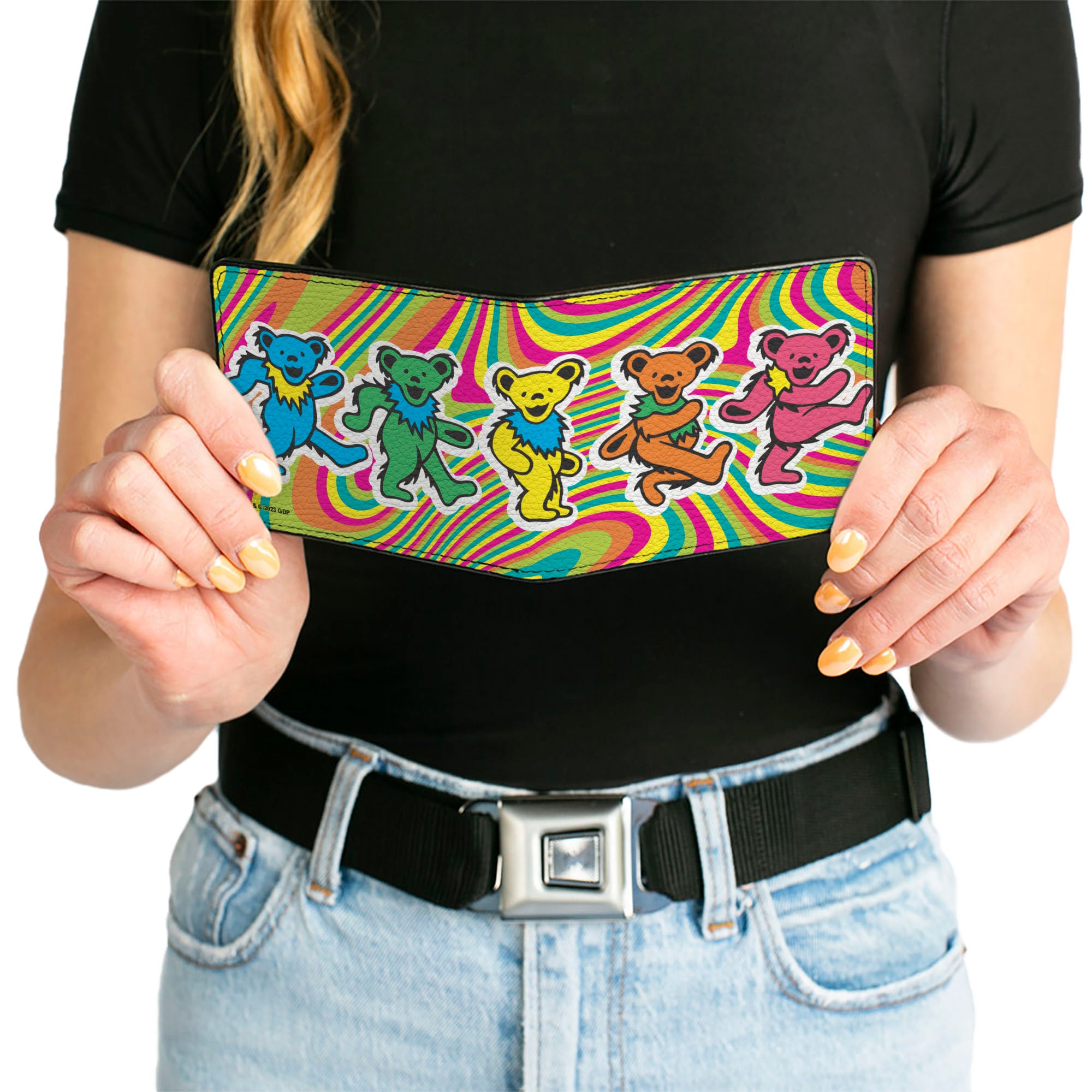 Bi-Fold Wallet - Grateful Dead Dancing Bears Swirl Multi Color Bi-Fold Wallets Grateful Dead