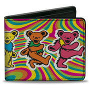 Bi-Fold Wallet - Grateful Dead Dancing Bears Swirl Multi Color Bi-Fold Wallets Grateful Dead
