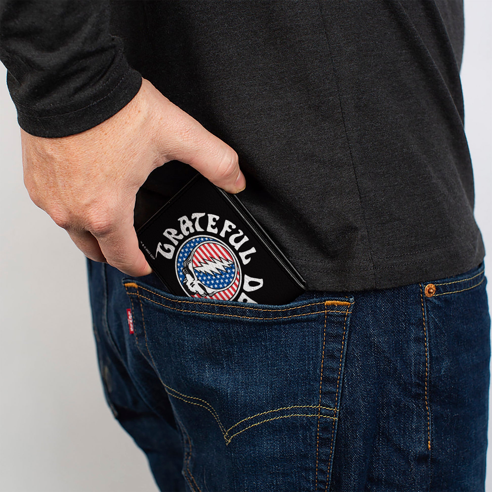 Bi-Fold Wallet - GRATEFUL DEAD Steal Your Face Stars and Stripes Logo Black/White/Red/Blue Bi-Fold Wallets Grateful Dead