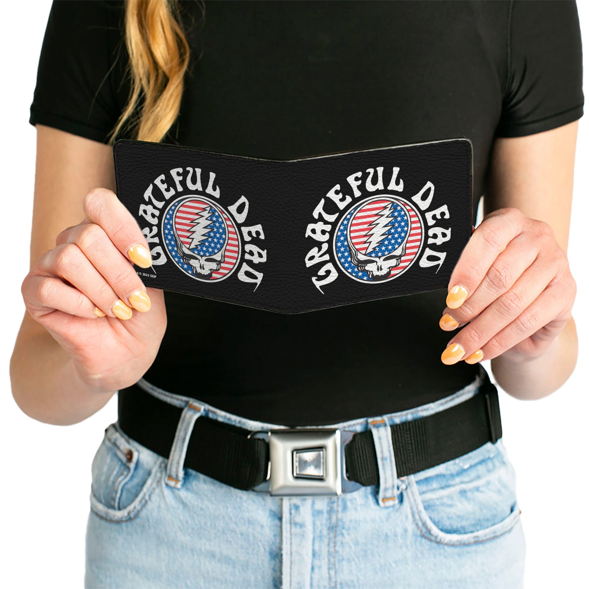 Bi-Fold Wallet - GRATEFUL DEAD Steal Your Face Stars and Stripes Logo Black/White/Red/Blue Bi-Fold Wallets Grateful Dead