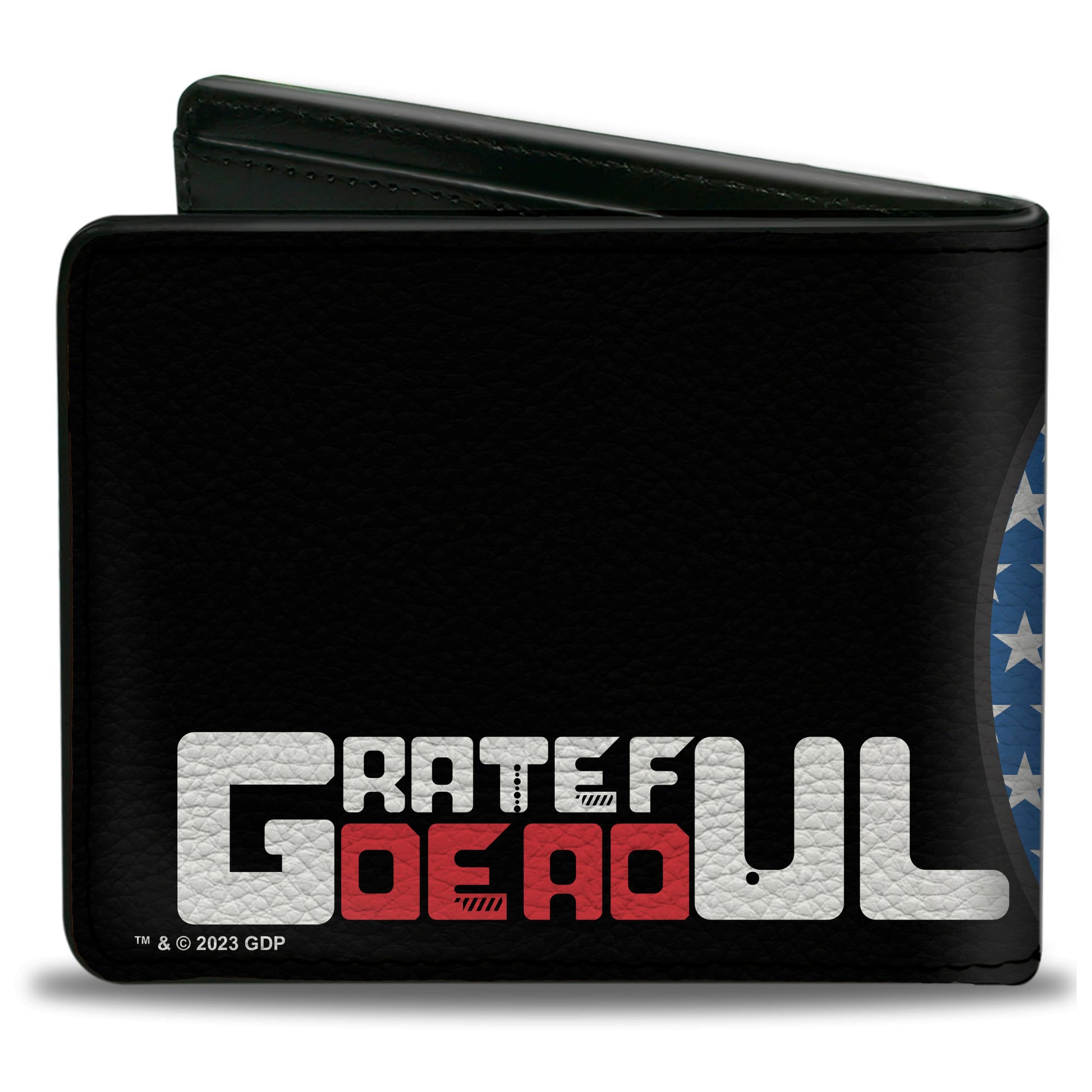 Bi-Fold Wallet - GRATEFUL DEAD Steal Your Face Stars and Stripes Close-Up Black/White/Red/Blue Bi-Fold Wallets Grateful Dead