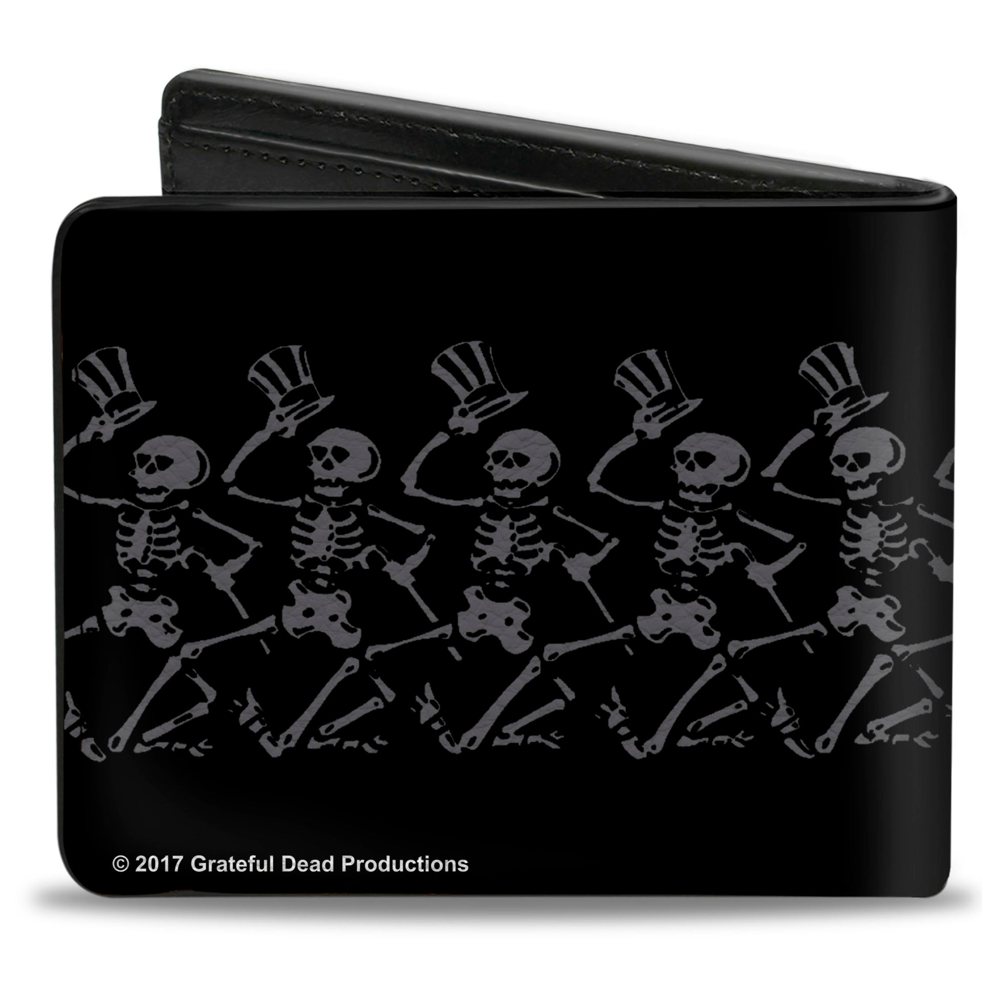 Bi-Fold Wallet - GRATEFUL DEAD Steal Your Face Logo Dancing Skeletons Black Gray Red White Blue Bi-Fold Wallets Grateful Dead