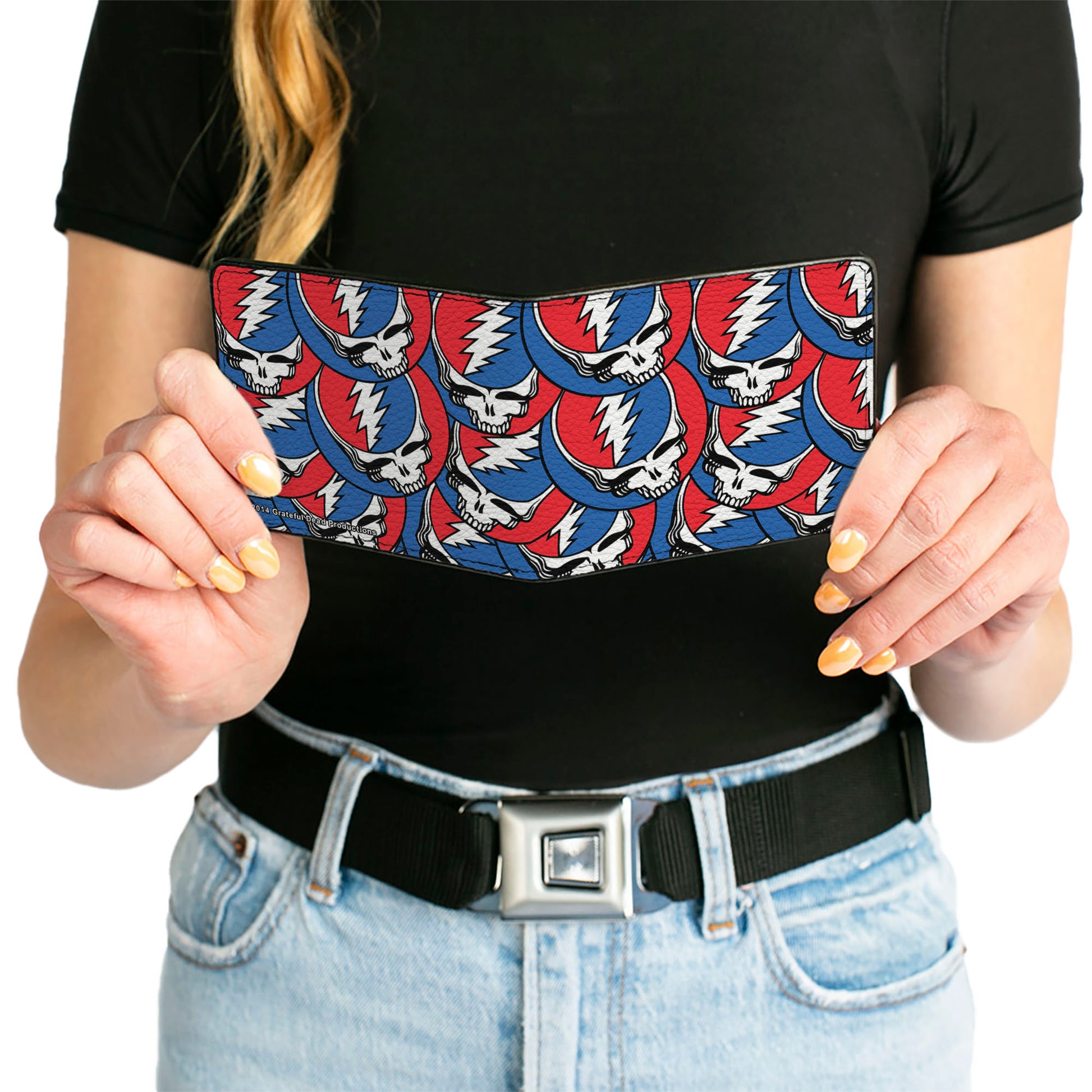 Bi-Fold Wallet - Steal Your Face Stacked Red White Blue Bi-Fold Wallets Grateful Dead