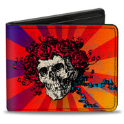 Bi-Fold Wallet - Skull & Roses Rays Ombre Orange Reds Blues Bi-Fold Wallets Grateful Dead