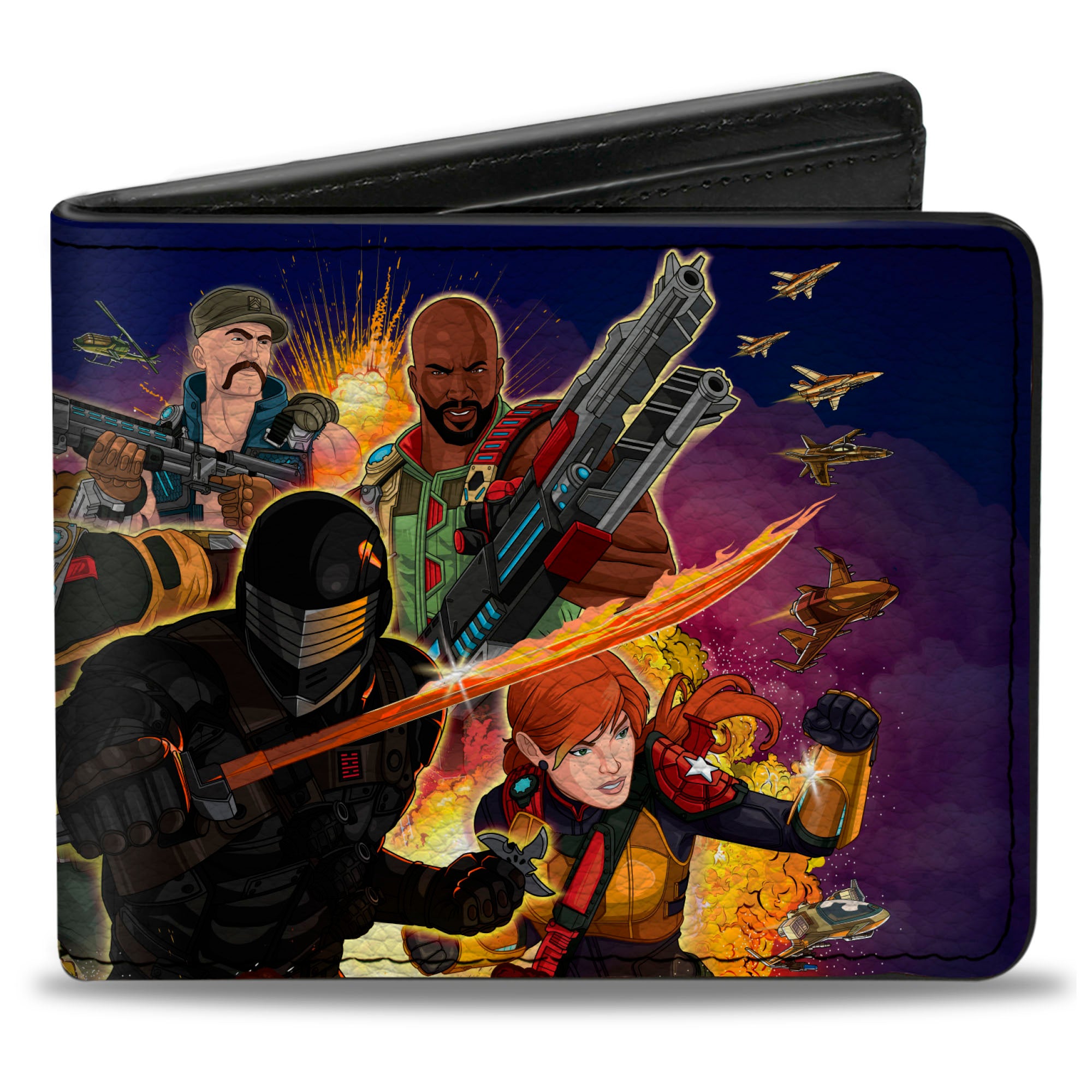 Bi-Fold Wallet - GI Joe Universe Agents Explosion Group Pose Blue Bi-Fold Wallets GI Joe