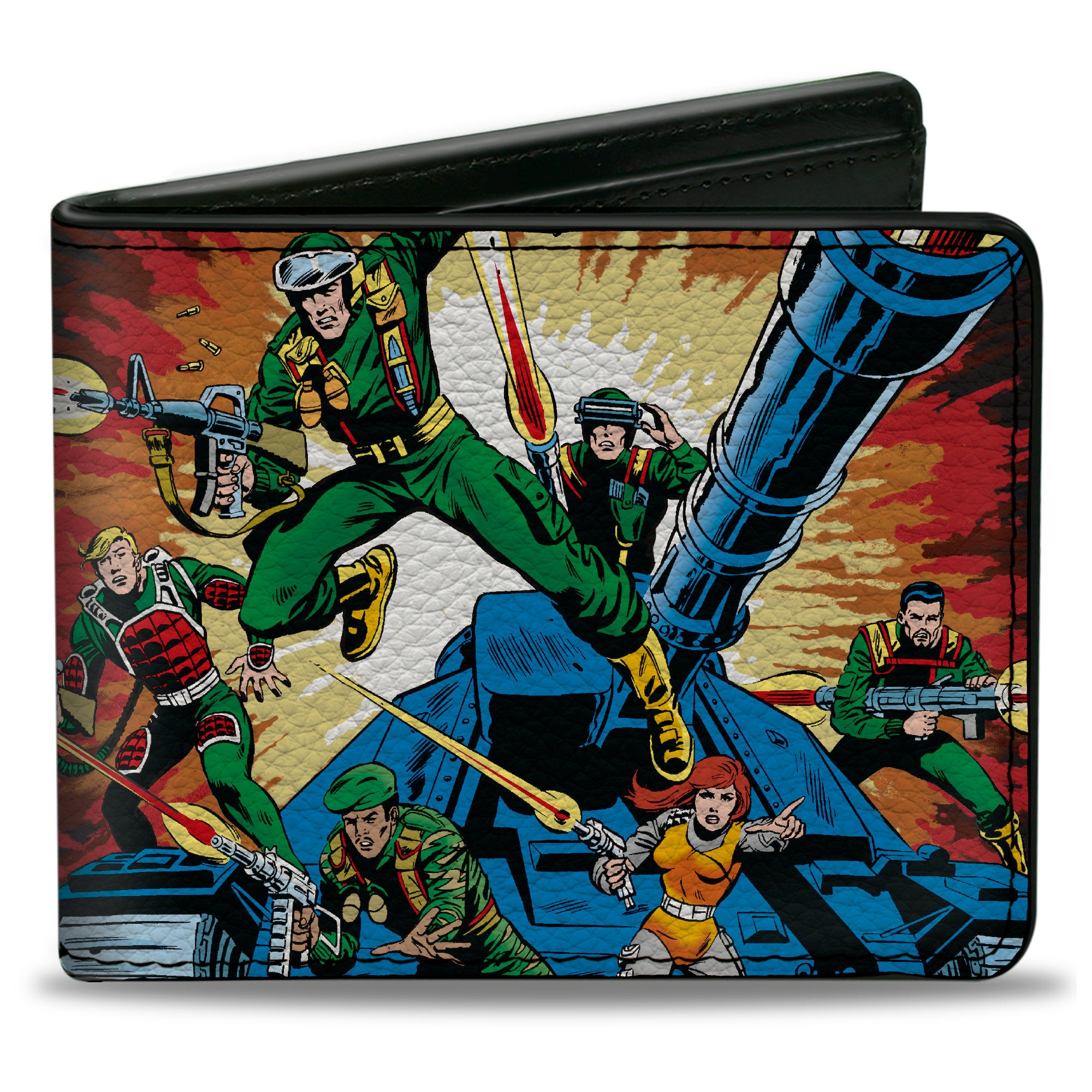 Bi-Fold Wallet - GI JOE A Real American Hero #1 Comic Cover Explosion Scene and Title Logo Bi-Fold Wallets GI Joe