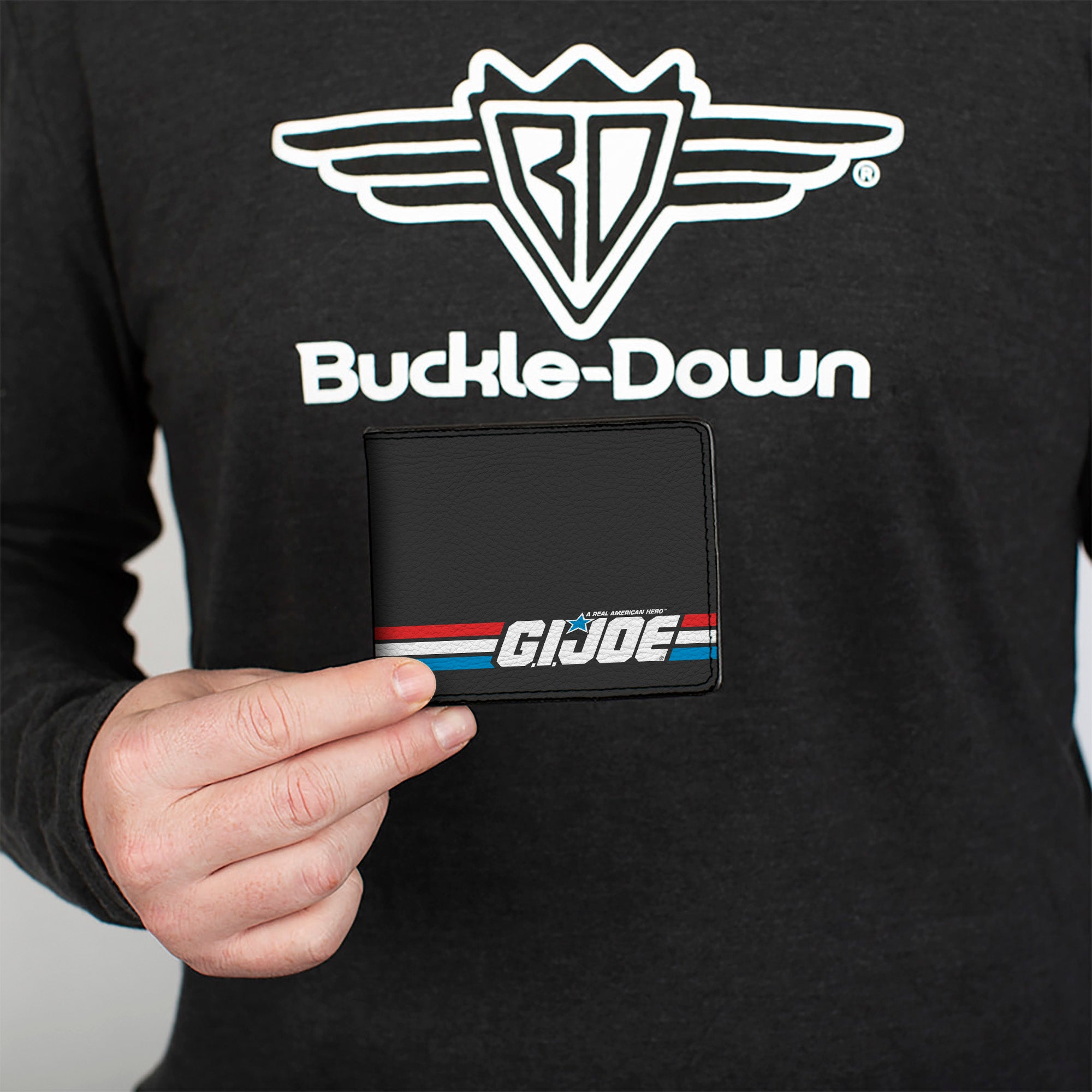 Bi-Fold Wallet - GI JOE Title Logo Stripe Black/Red/White/Blue Bi-Fold Wallets GI Joe