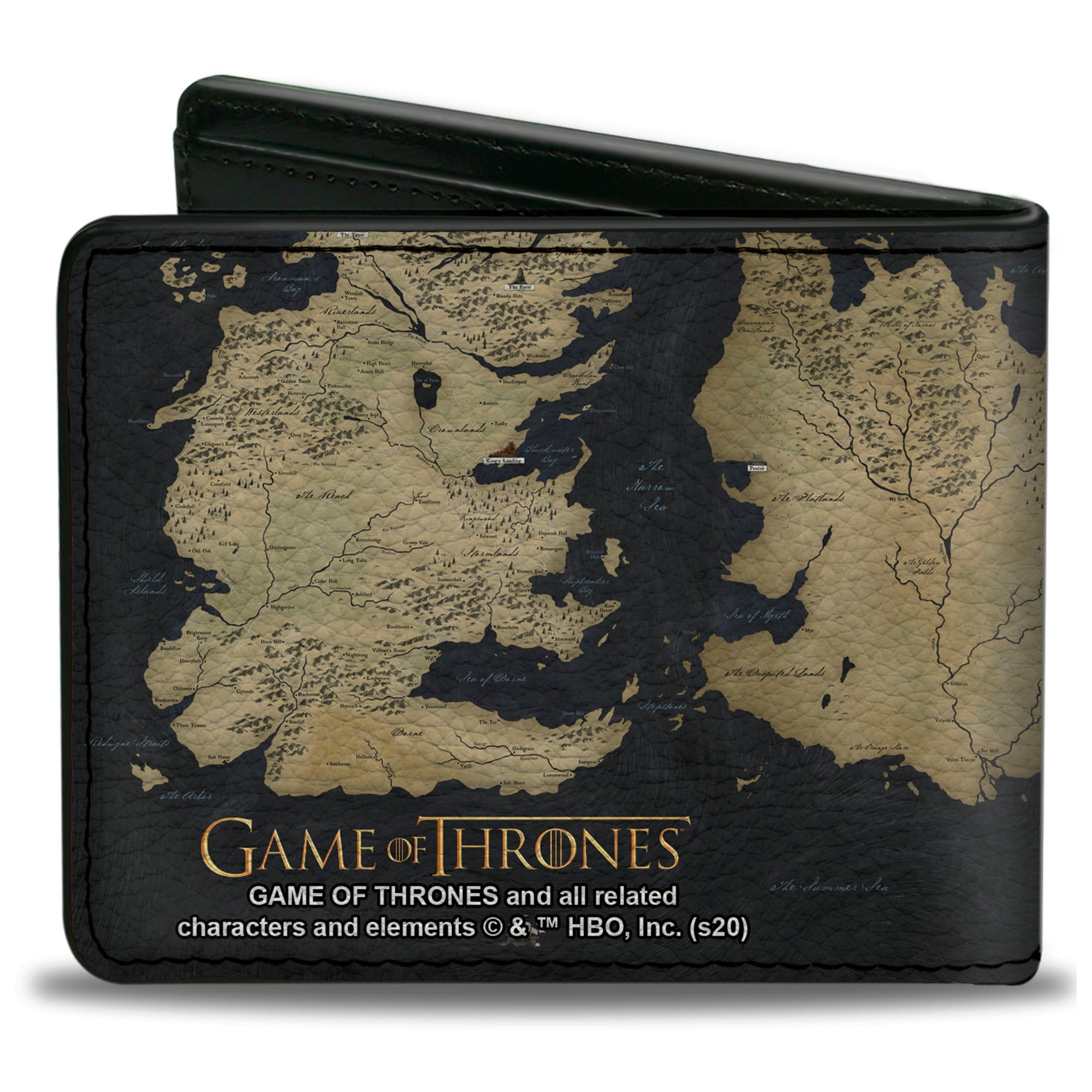 Bi-Fold Wallet - GAME OF THRONES World Map Westeros and Essos Grays Tan Bi-Fold Wallets Game of Thrones