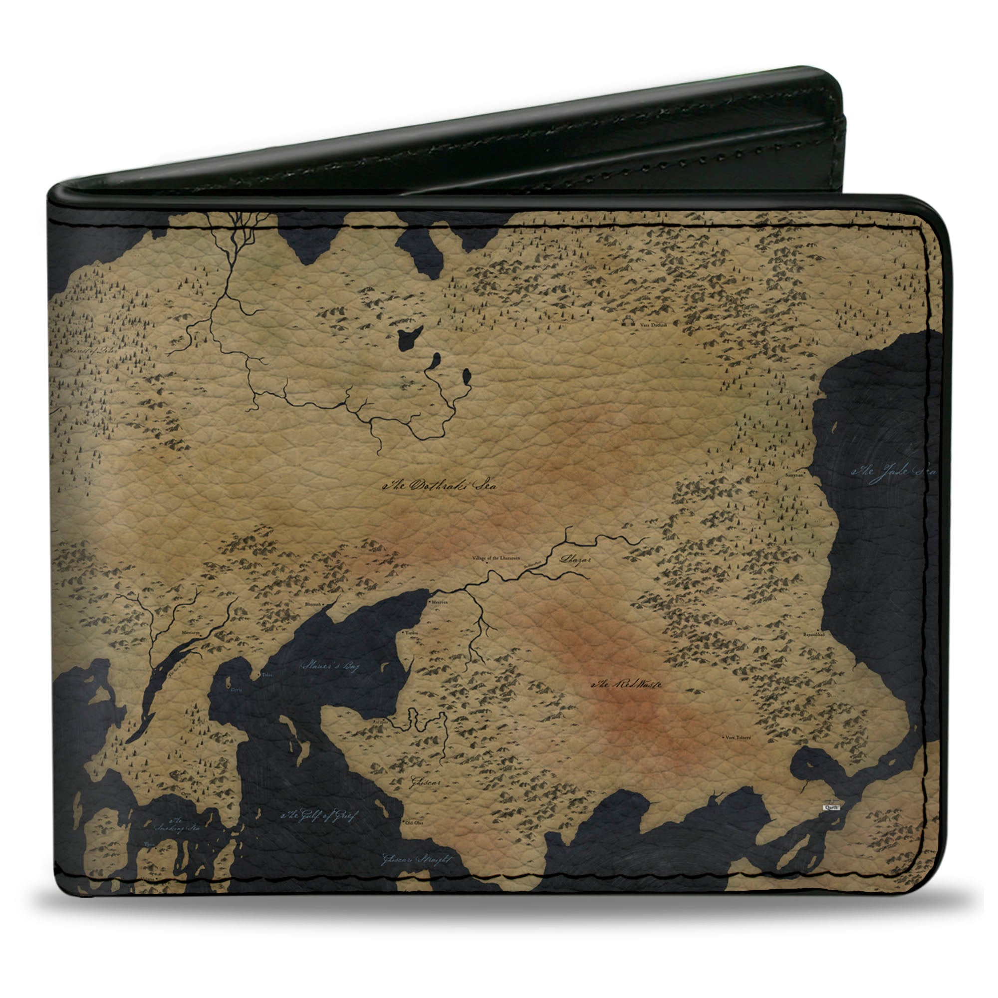 Bi-Fold Wallet - GAME OF THRONES World Map Westeros and Essos Grays Tan Bi-Fold Wallets Game of Thrones