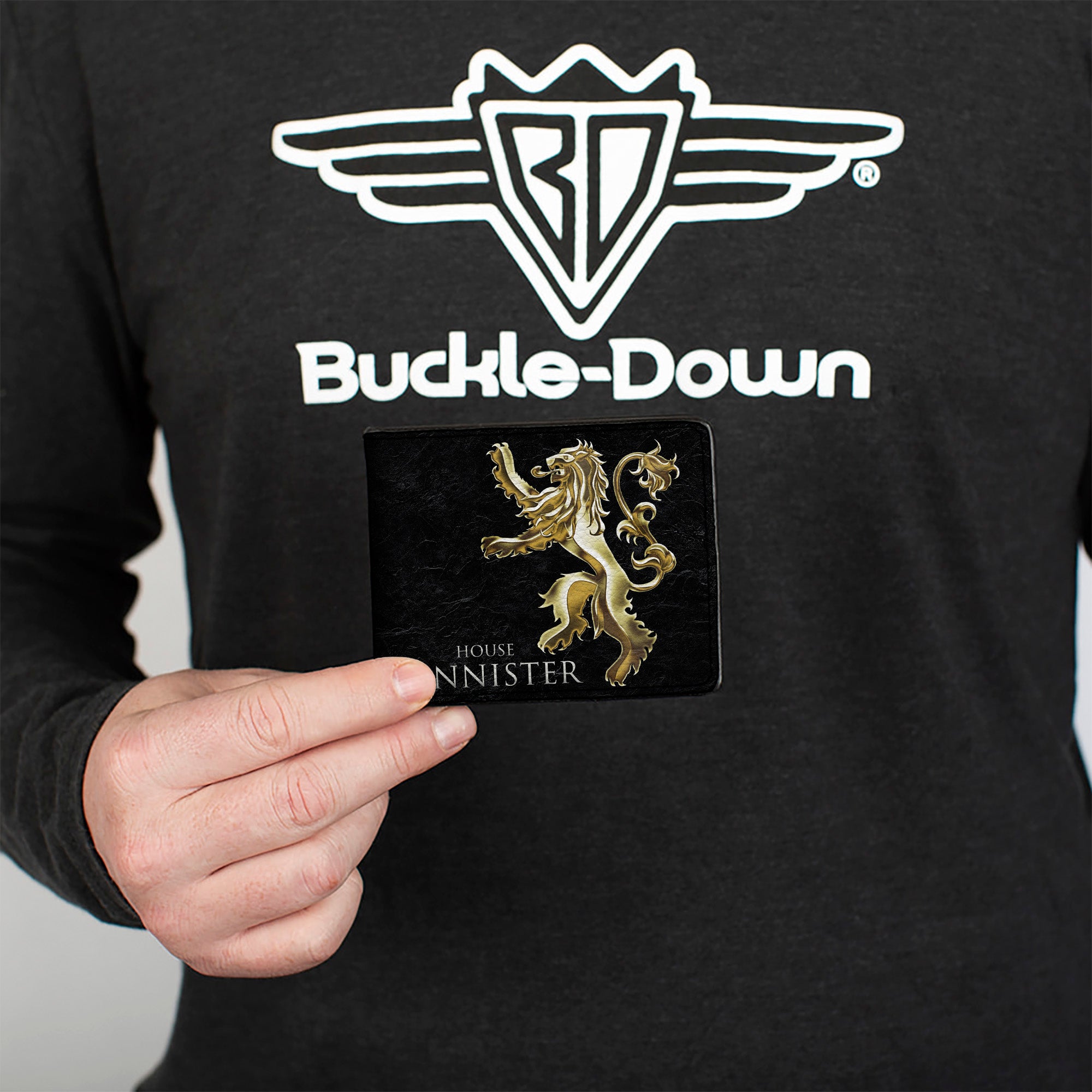 Bi-Fold Wallet - Game of Thrones HOUSE LANNISTER Rampant Lion Sigil Black Golds Bi-Fold Wallets Game of Thrones