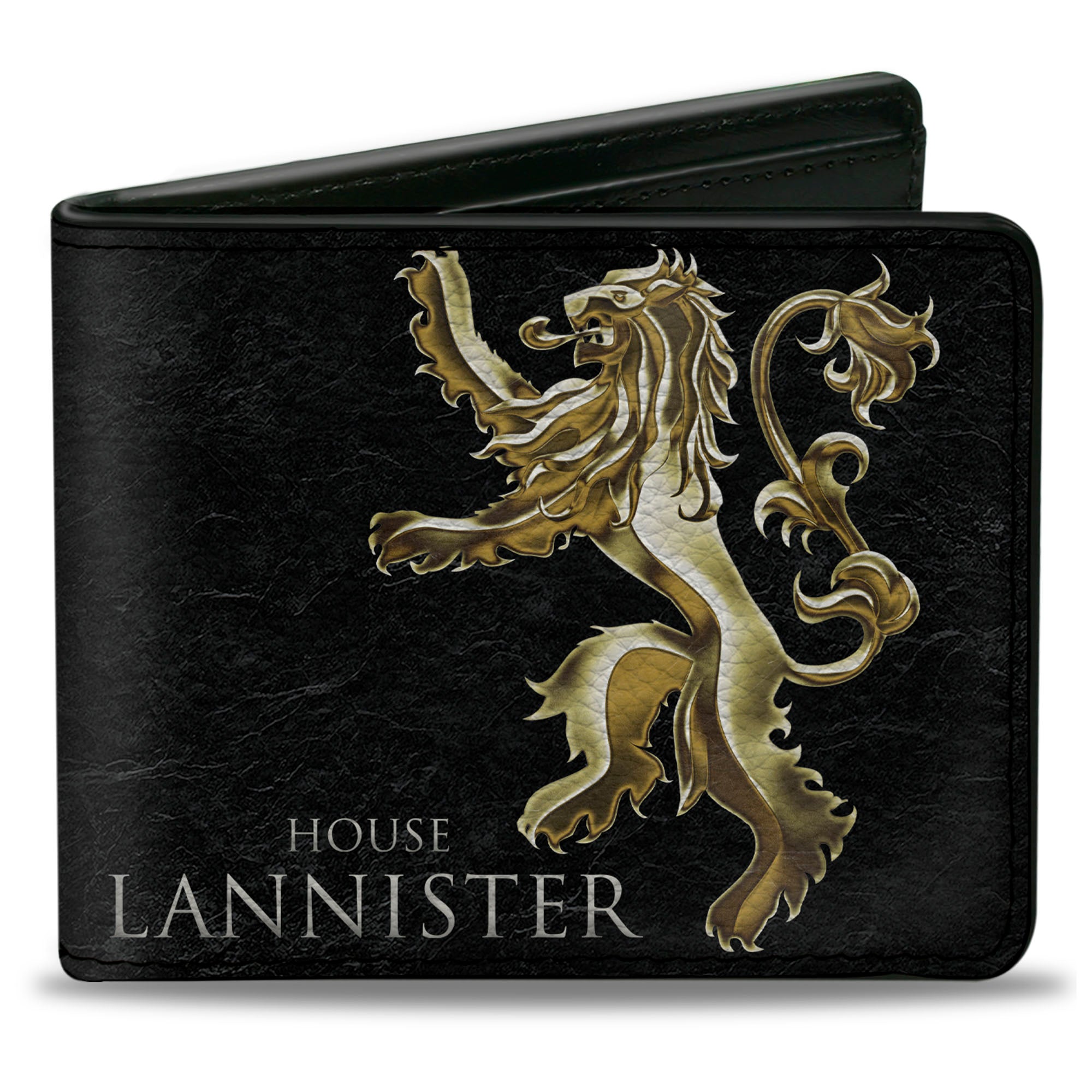 Bi-Fold Wallet - Game of Thrones HOUSE LANNISTER Rampant Lion Sigil Black Golds Bi-Fold Wallets Game of Thrones