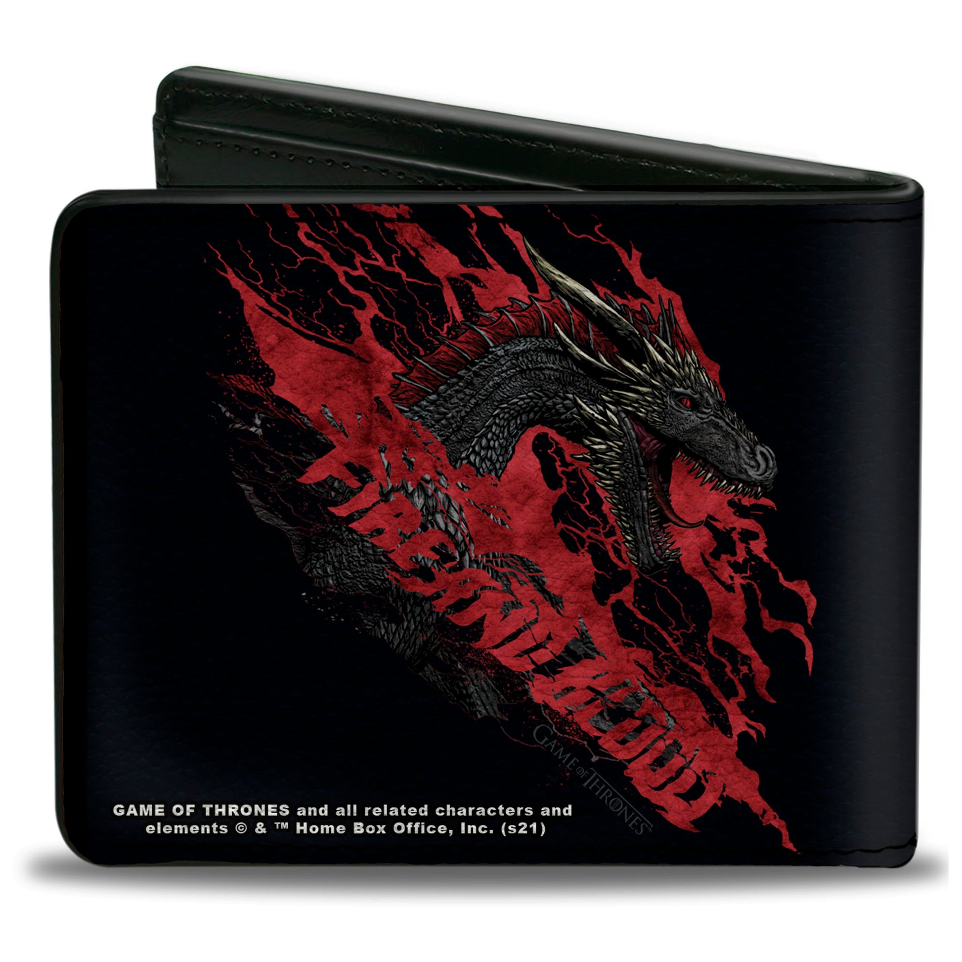 Bi-Fold Wallet - Game of Thrones The Dragon Awakens FIRE AND BLOOD Black/Red/Grays Bi-Fold Wallets Game of Thrones