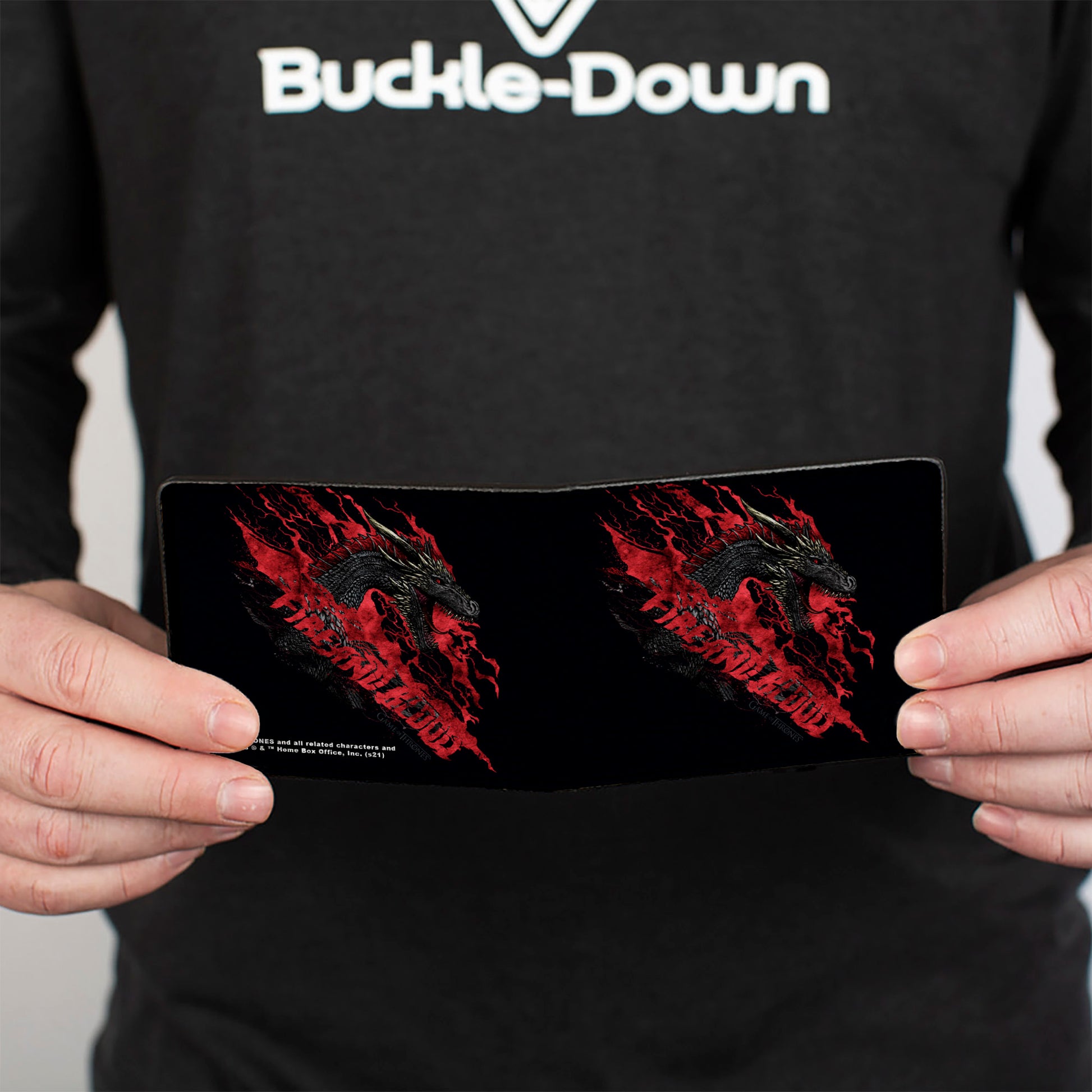 Bi-Fold Wallet - Game of Thrones The Dragon Awakens FIRE AND BLOOD Black/Red/Grays Bi-Fold Wallets Game of Thrones