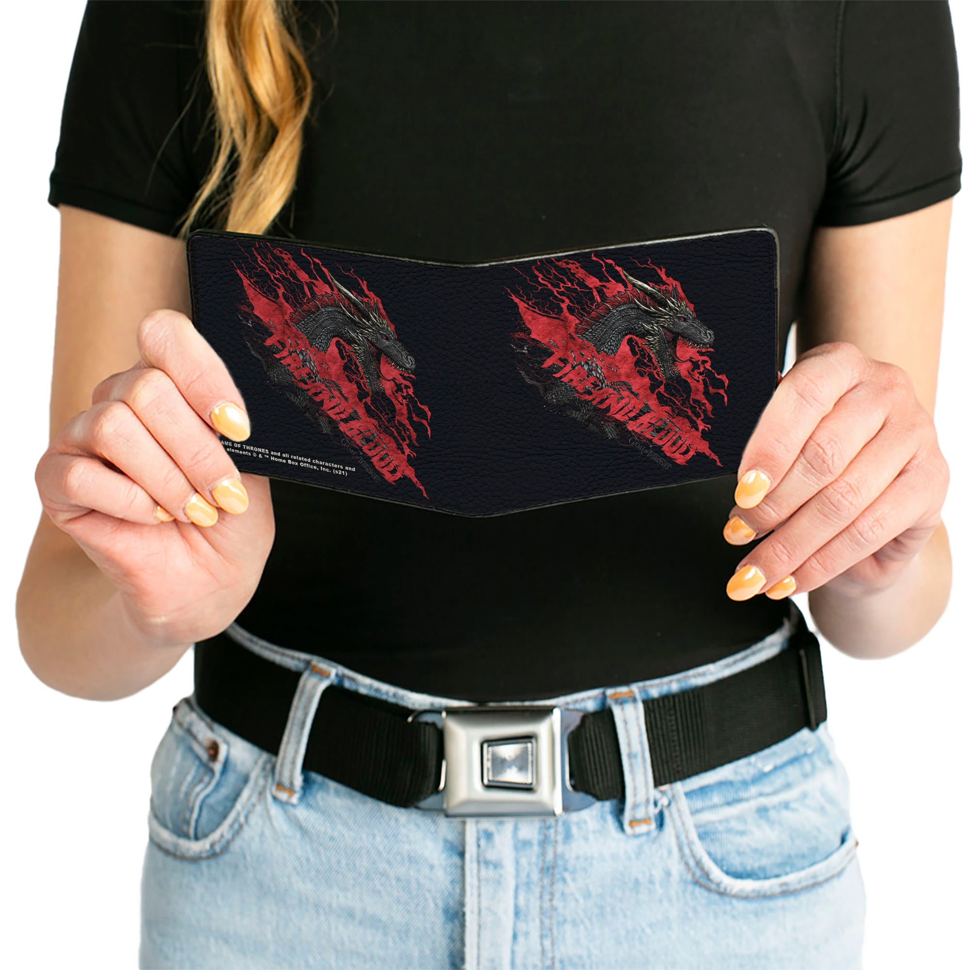 Bi-Fold Wallet - Game of Thrones The Dragon Awakens FIRE AND BLOOD Black/Red/Grays Bi-Fold Wallets Game of Thrones