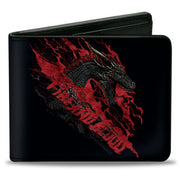 Bi-Fold Wallet - Game of Thrones The Dragon Awakens FIRE AND BLOOD Black/Red/Grays Bi-Fold Wallets Game of Thrones