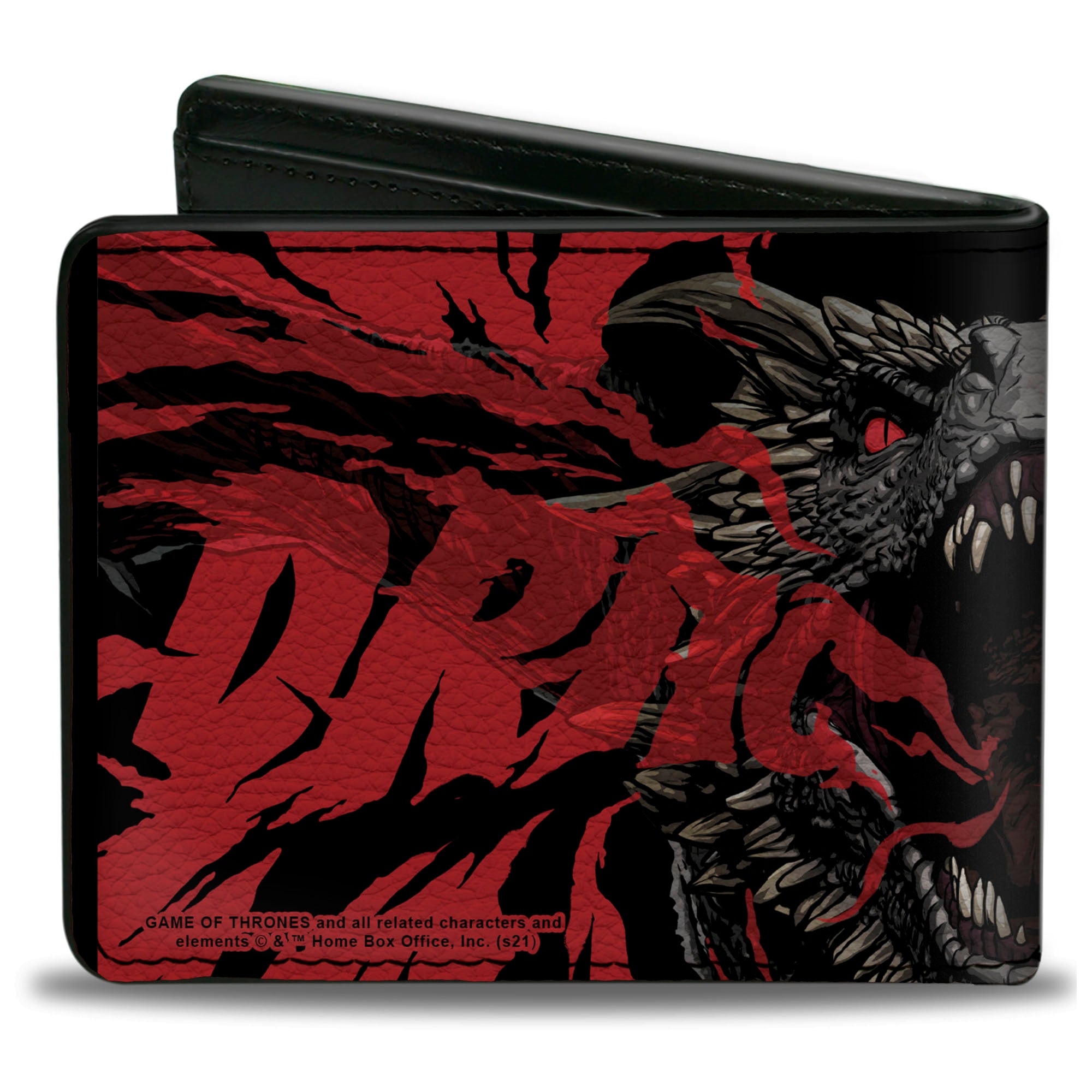 Bi-Fold Wallet - Game of Thrones DRACARYS Dragon Fire Black/Reds Bi-Fold Wallets Game of Thrones