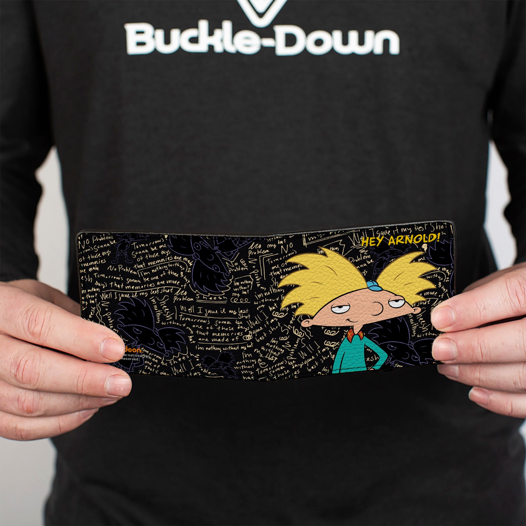 Bi-Fold Wallet - HEY ARNOLD! Arnold Pose Chalkboard Scribbles Bi-Fold Wallets Hey Arnold